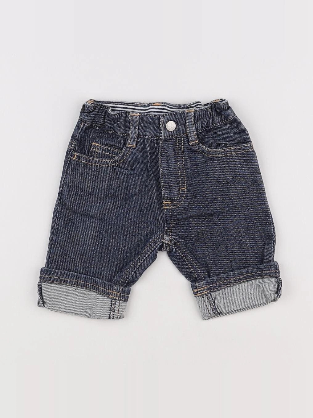 Petit Bateau - short bleu - 3 mois