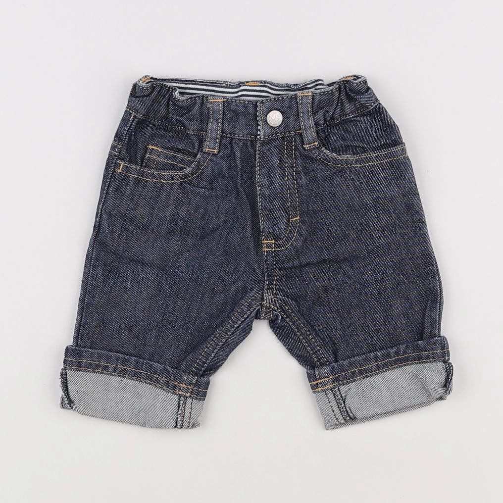 Petit Bateau - short bleu - 3 mois