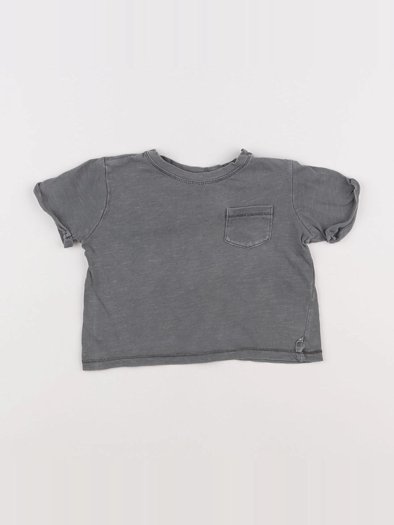 Zara - tee-shirt gris - 3/6 mois
