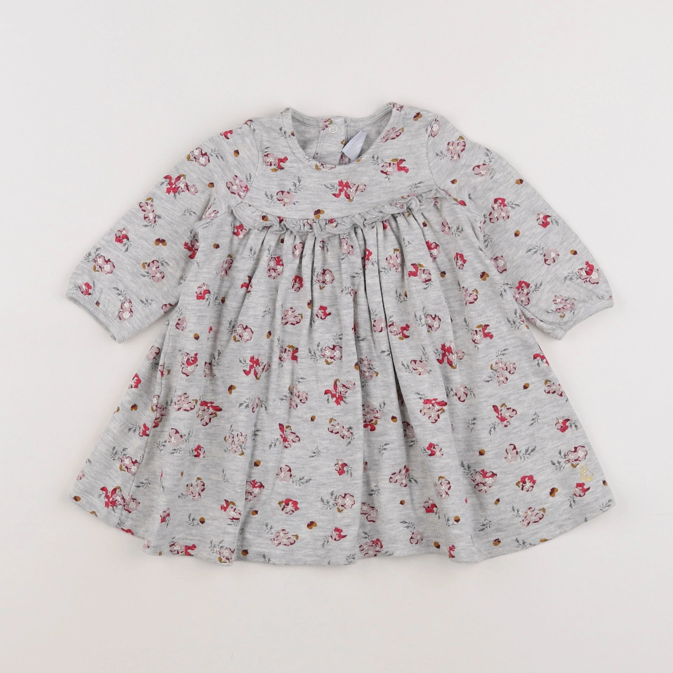 Petit Bateau - robe gris - 6 mois