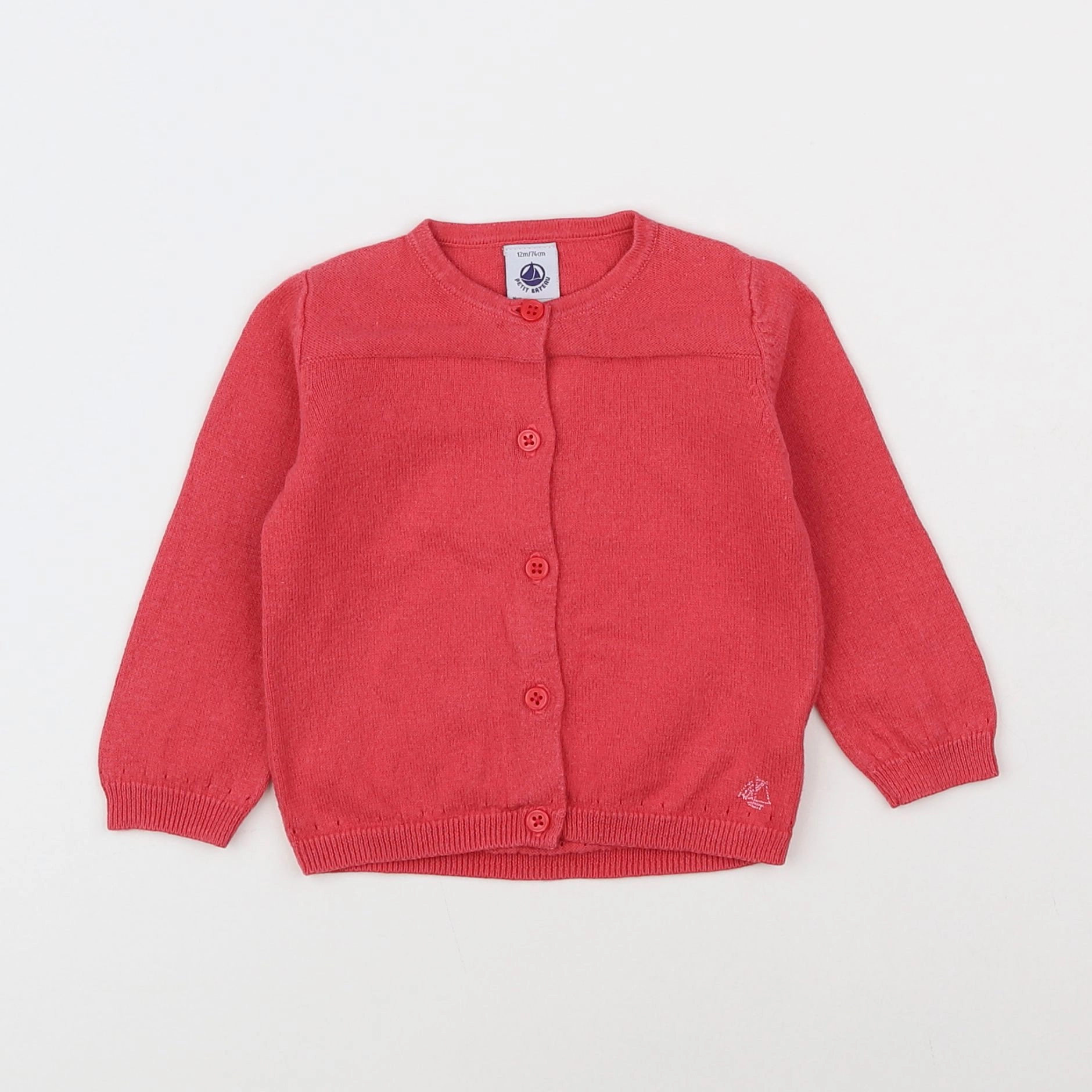 Petit Bateau - gilet rose - 12 mois