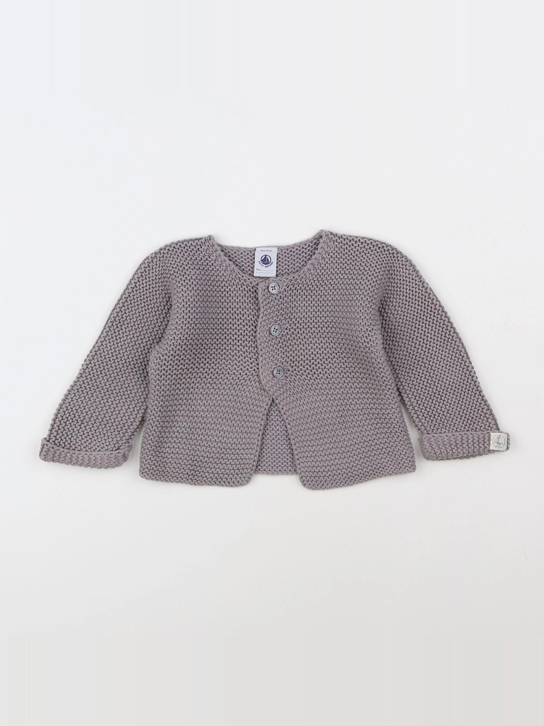 Petit Bateau - gilet bleu - 12 mois