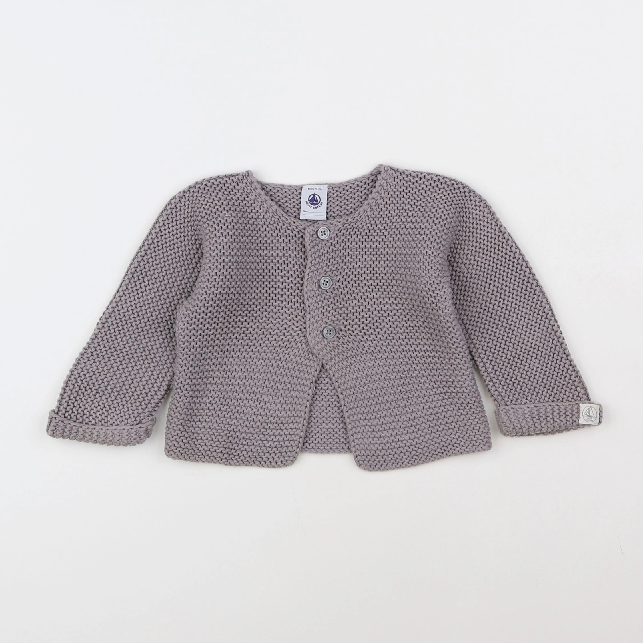 Petit Bateau - gilet bleu - 12 mois