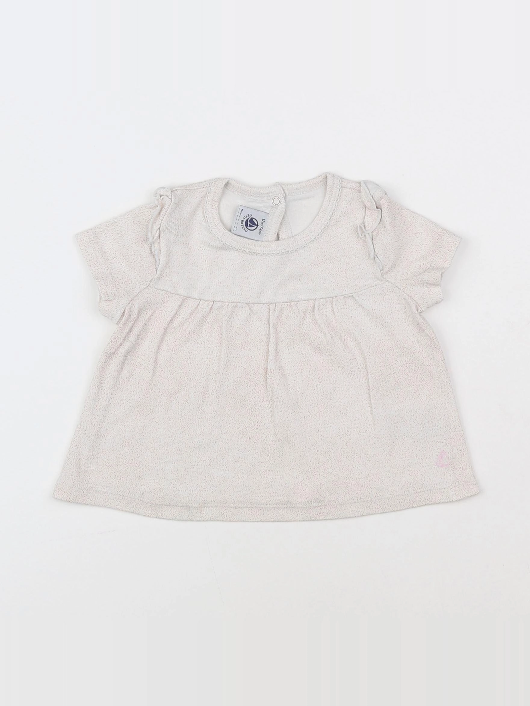 Petit Bateau - tee-shirt beige - 12 mois