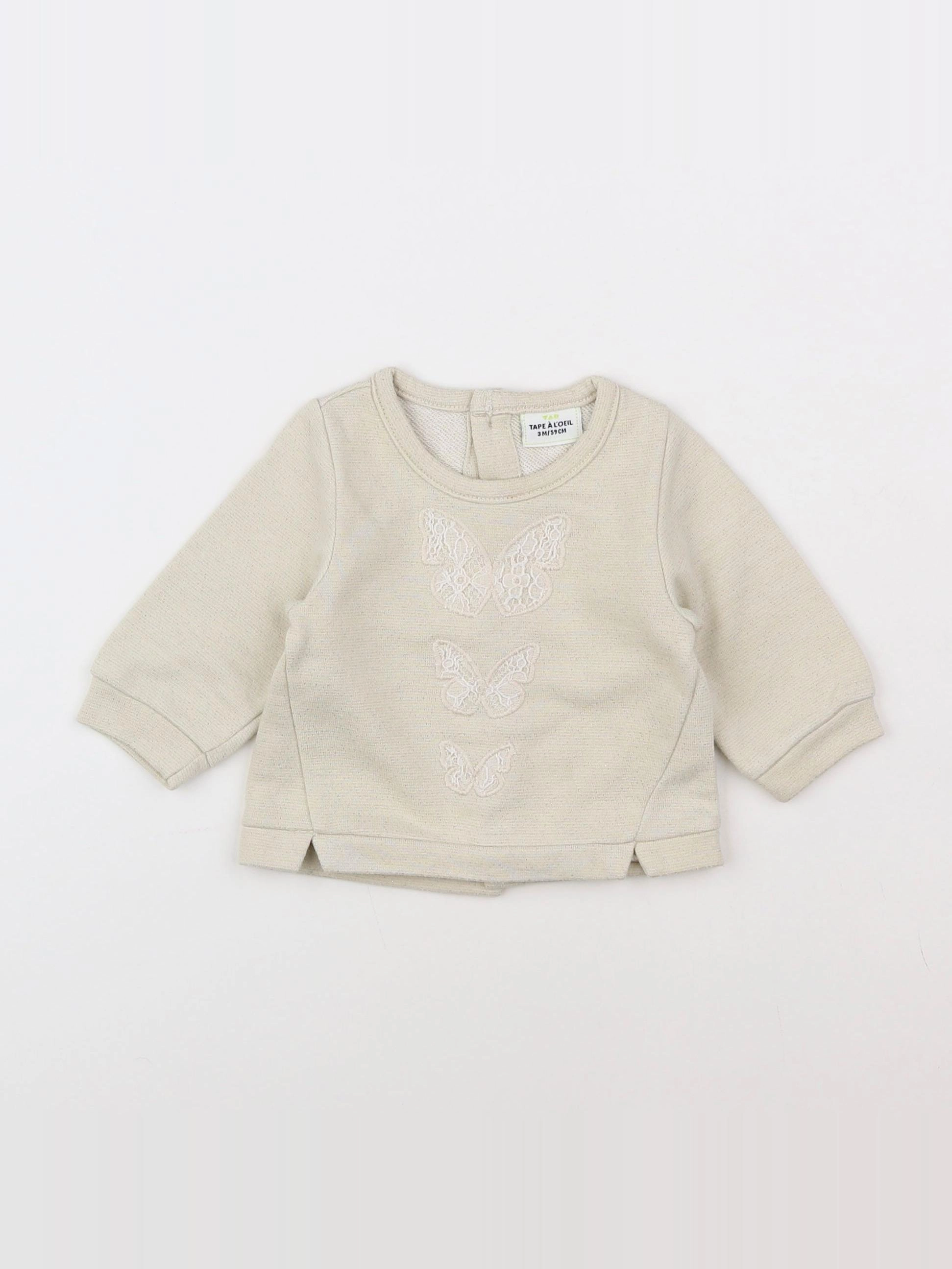 Tape à l'oeil - sweat beige - 3 mois
