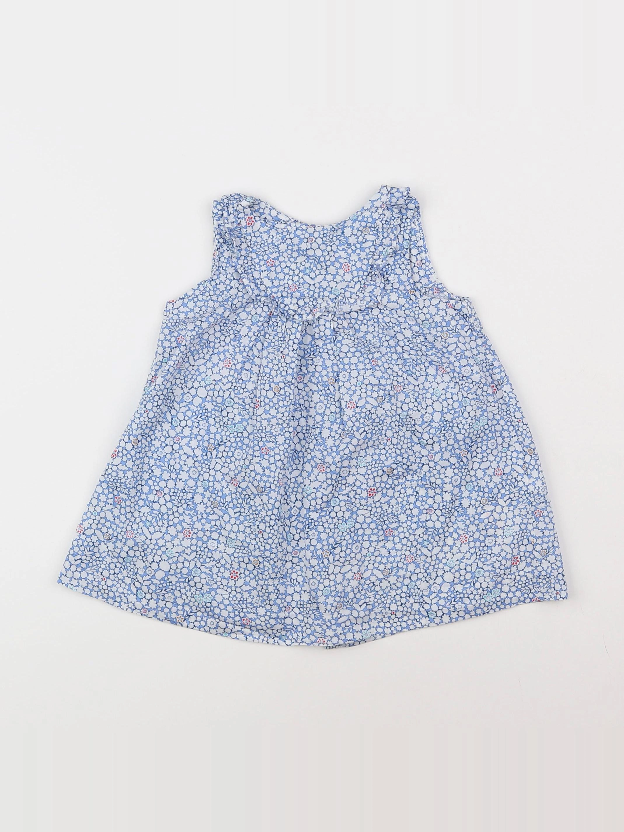Jacadi - robe blanc, bleu - 12 mois