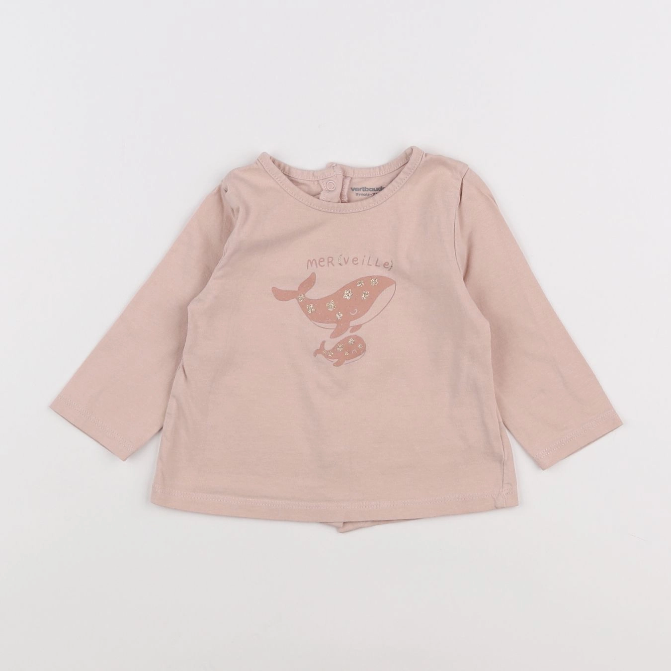 Vertbaudet - tee-shirt rose - 9 mois