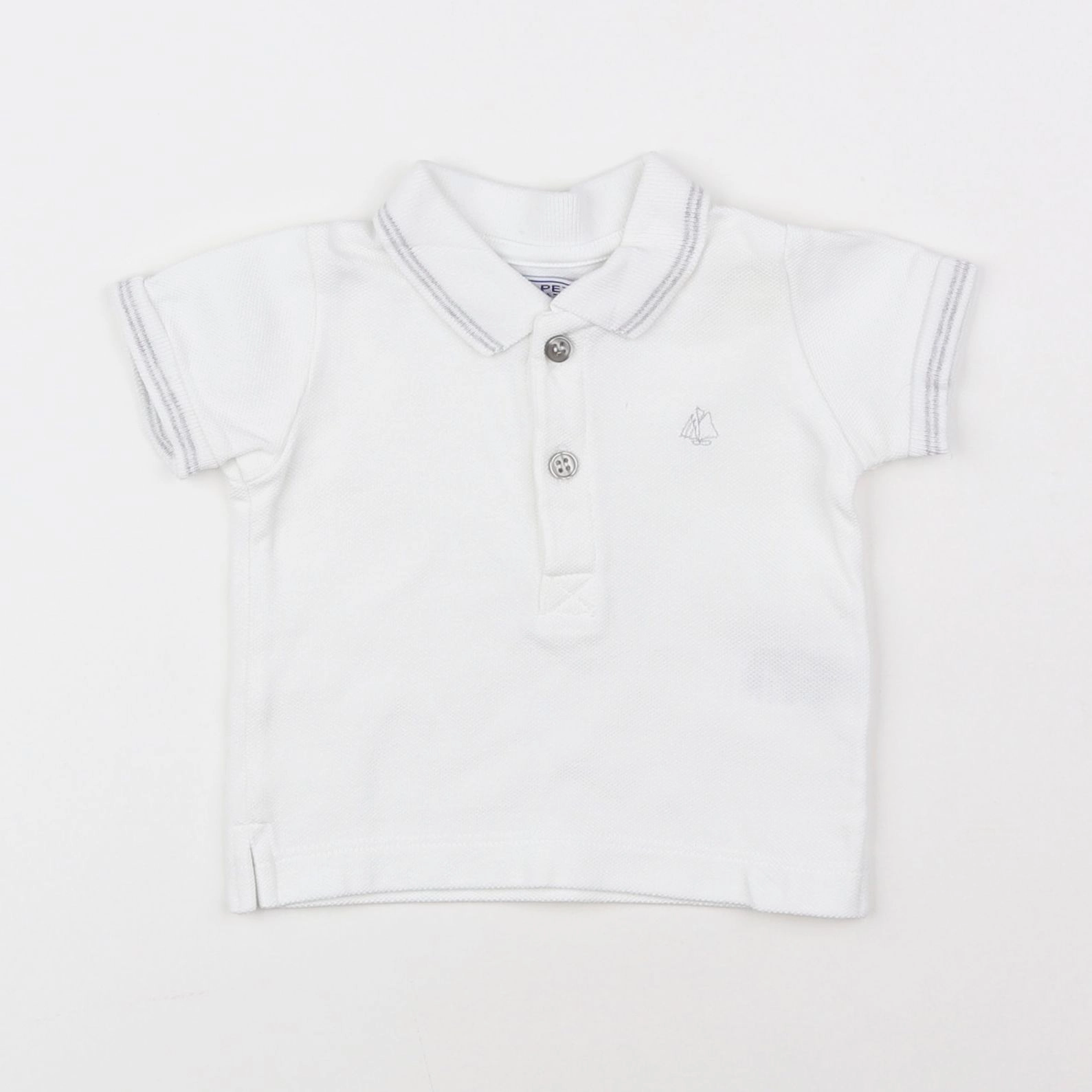 Petit Bateau - polo blanc - 3 mois