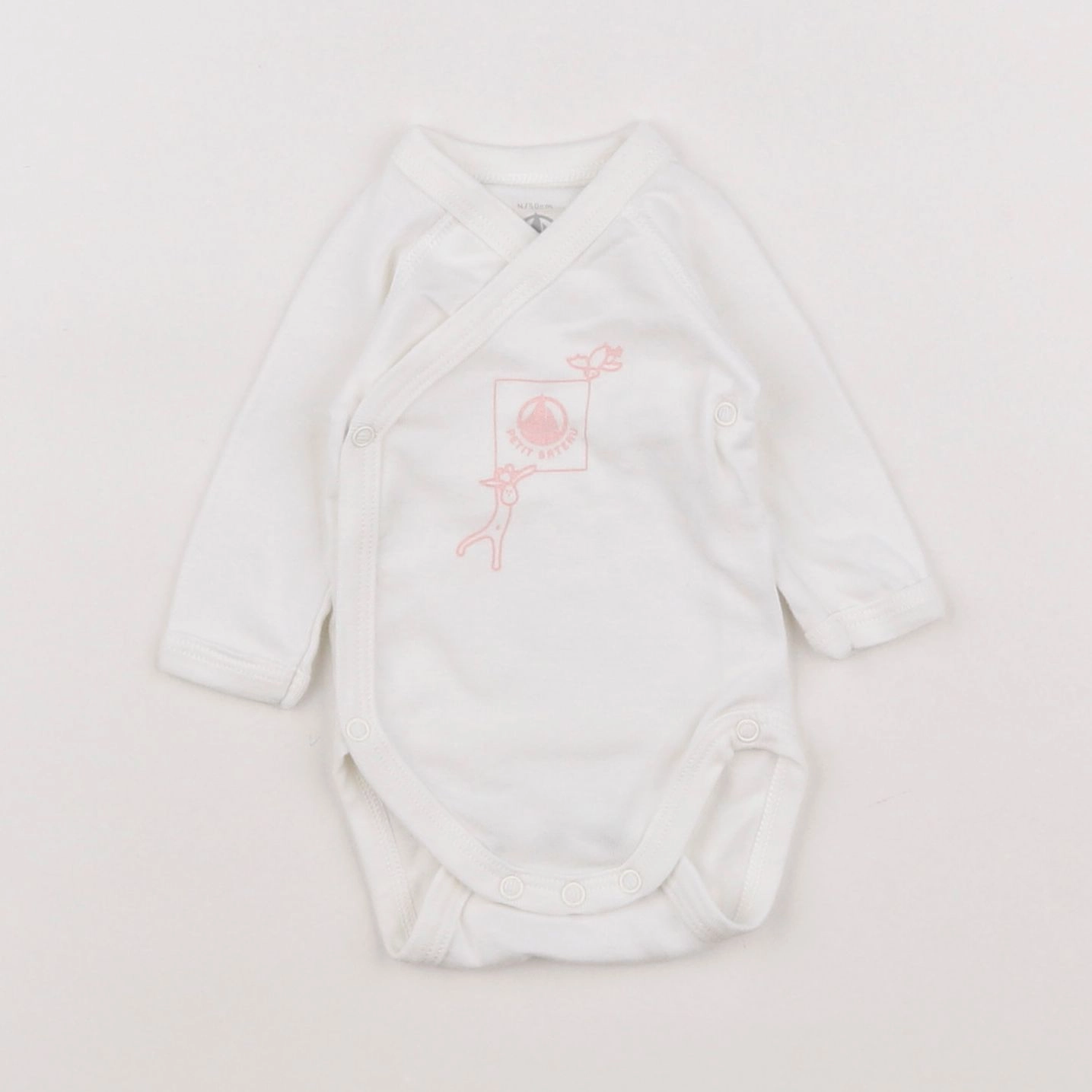 Petit Bateau - body blanc - 0 mois