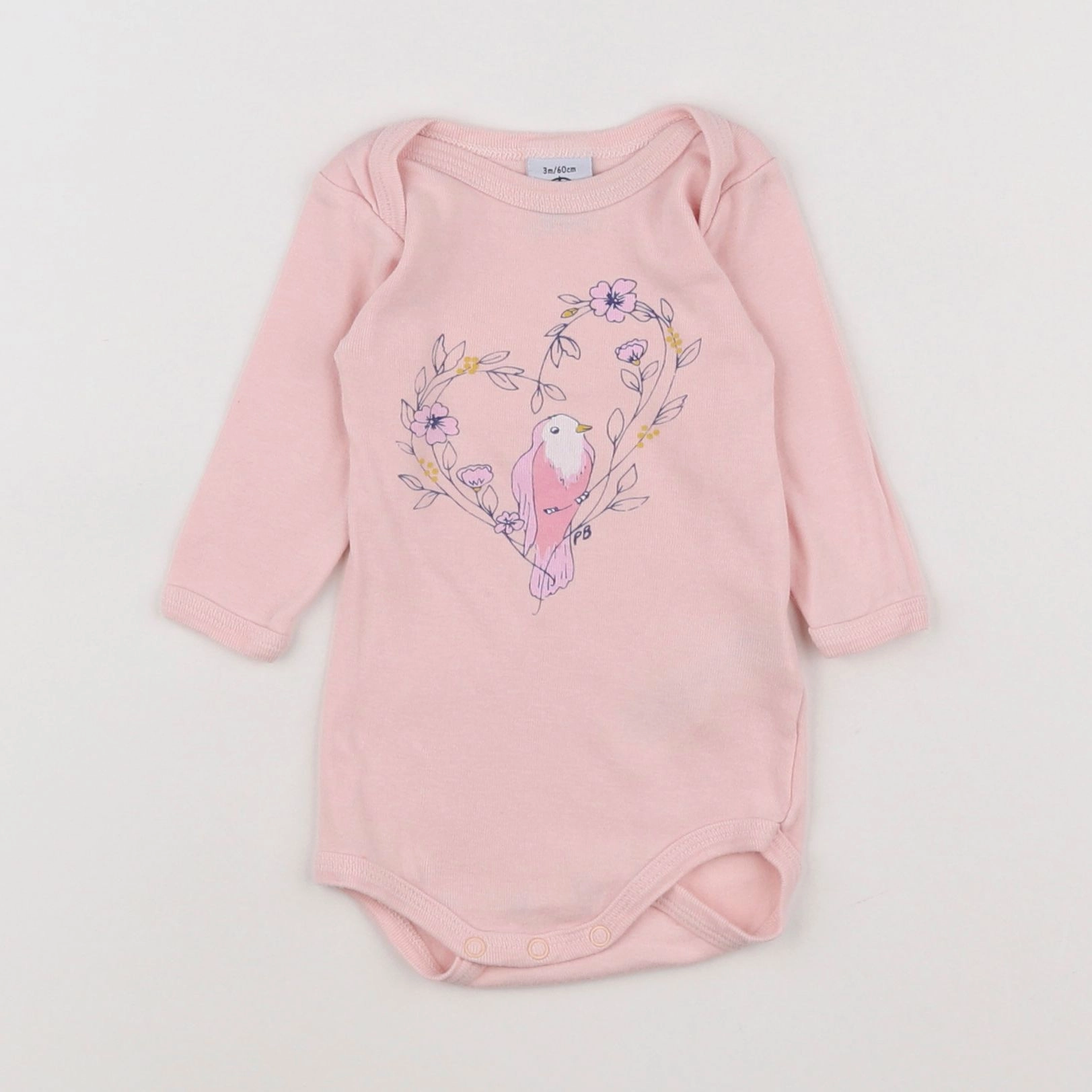 Petit Bateau - body rose - 3 mois