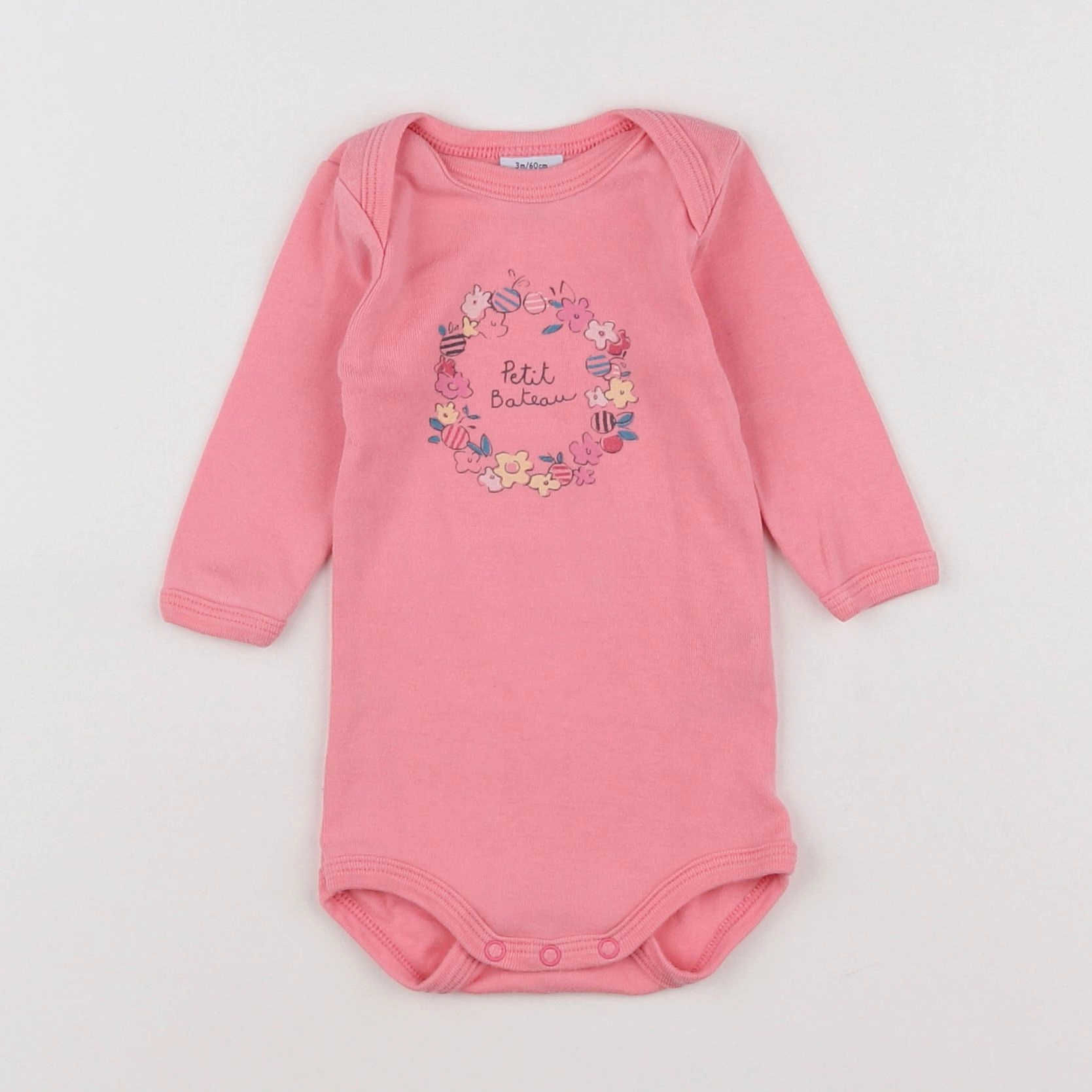 Petit Bateau - body rose - 3 mois