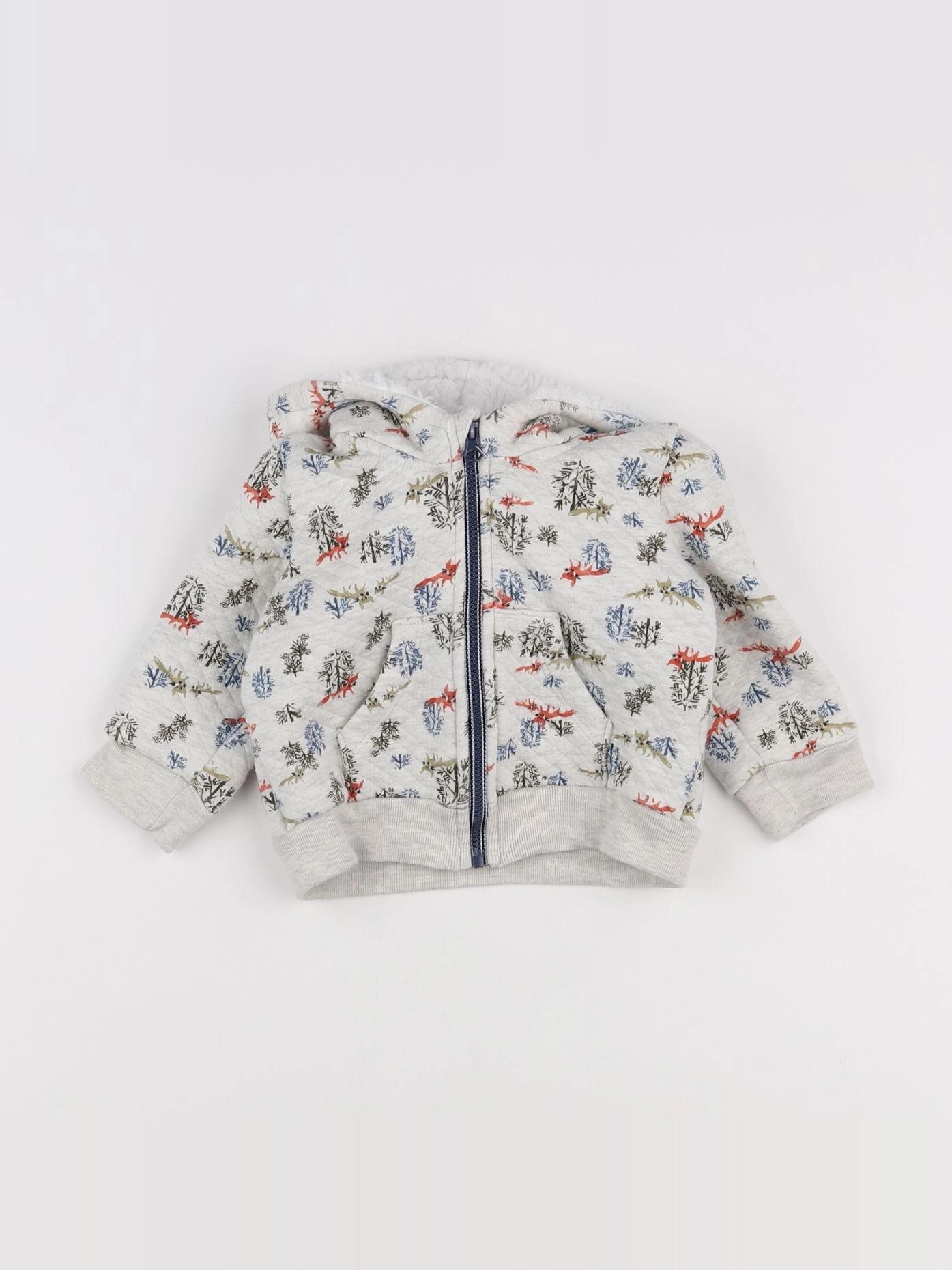 Petit Bateau - sweat gris - 12 mois