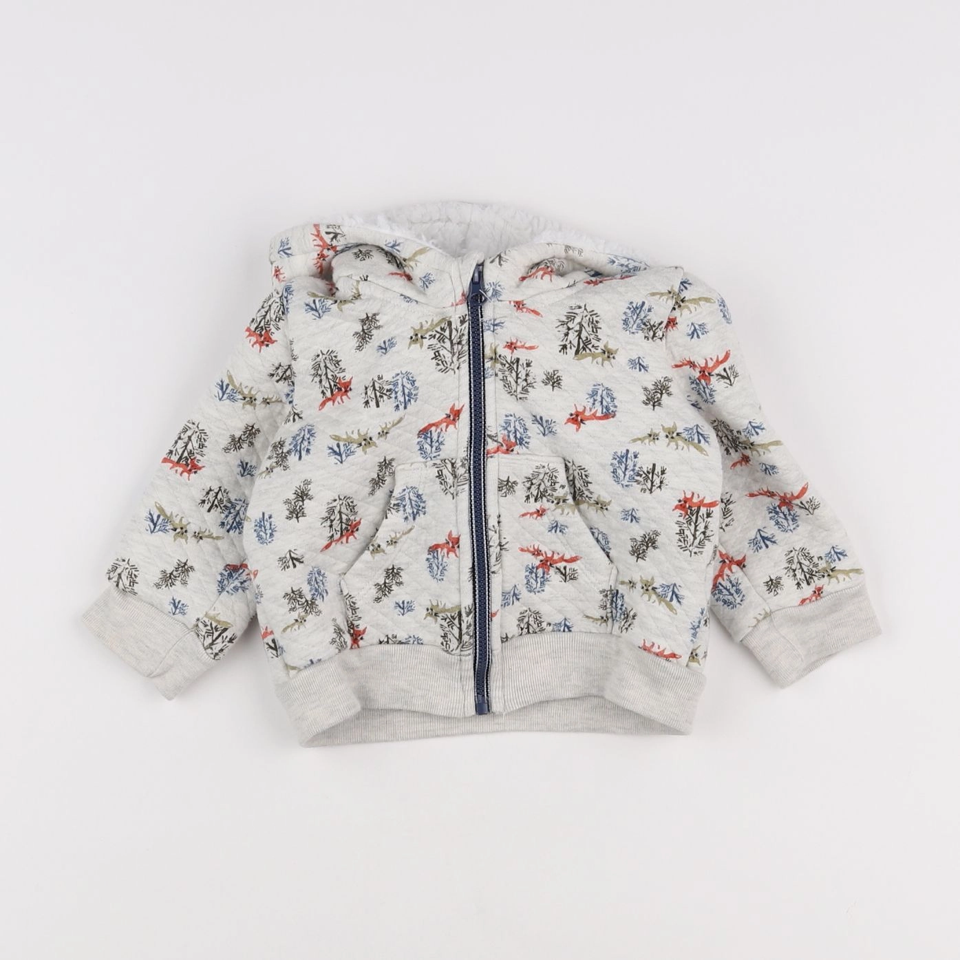 Petit Bateau - sweat gris - 12 mois