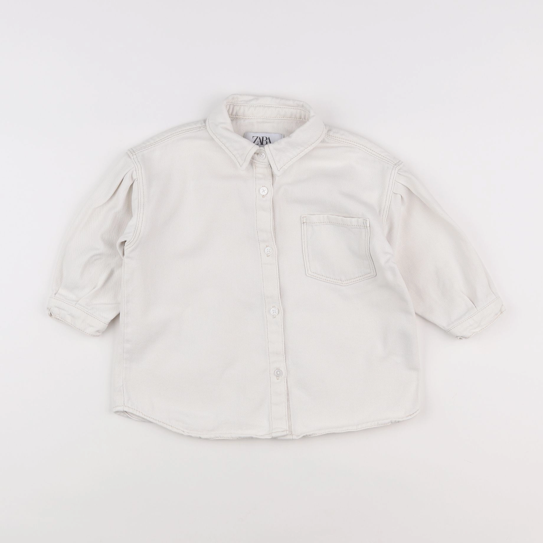 Zara - chemise imprimé au dos blanc, noir - 12/18 mois