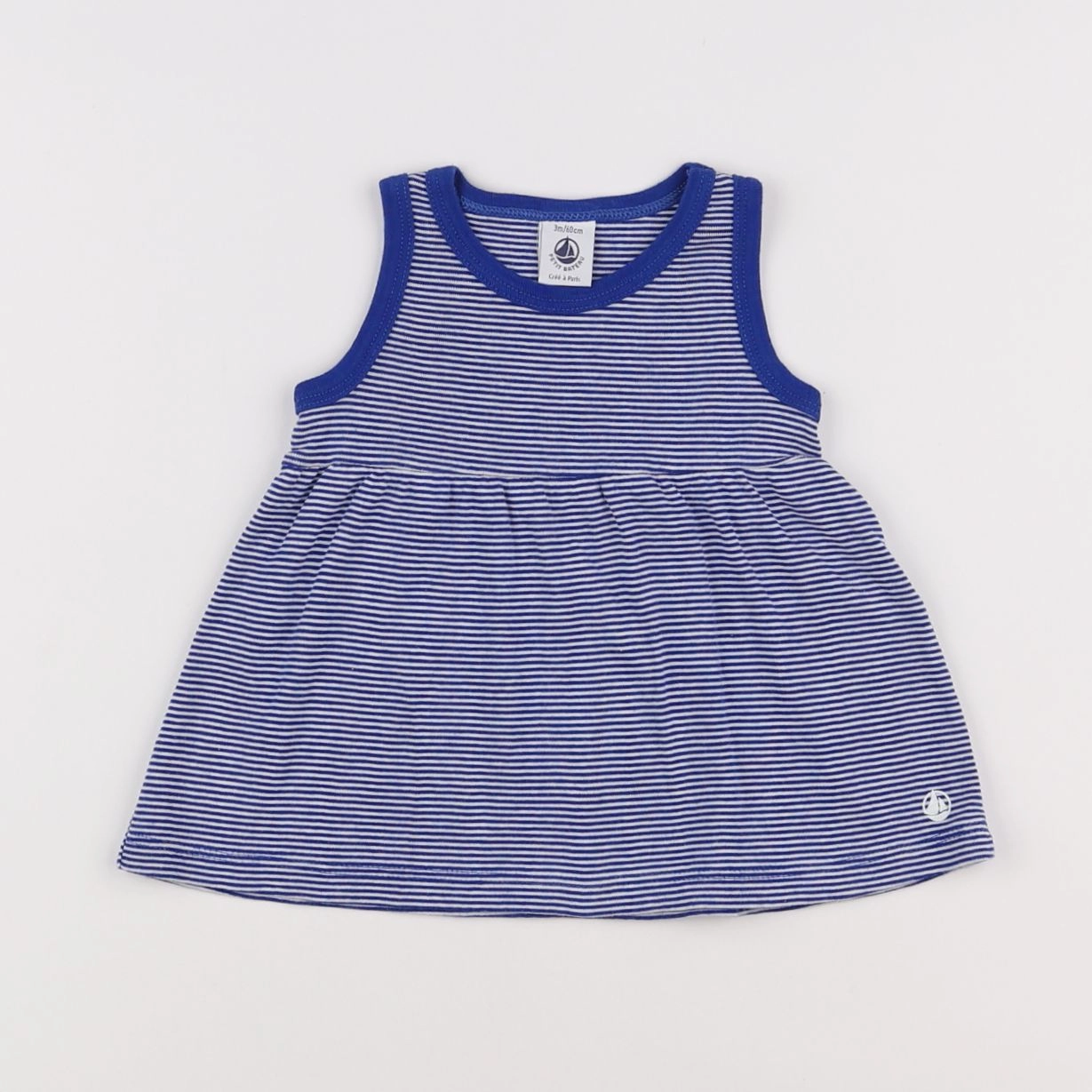 Petit Bateau - robe bleu - 3 mois