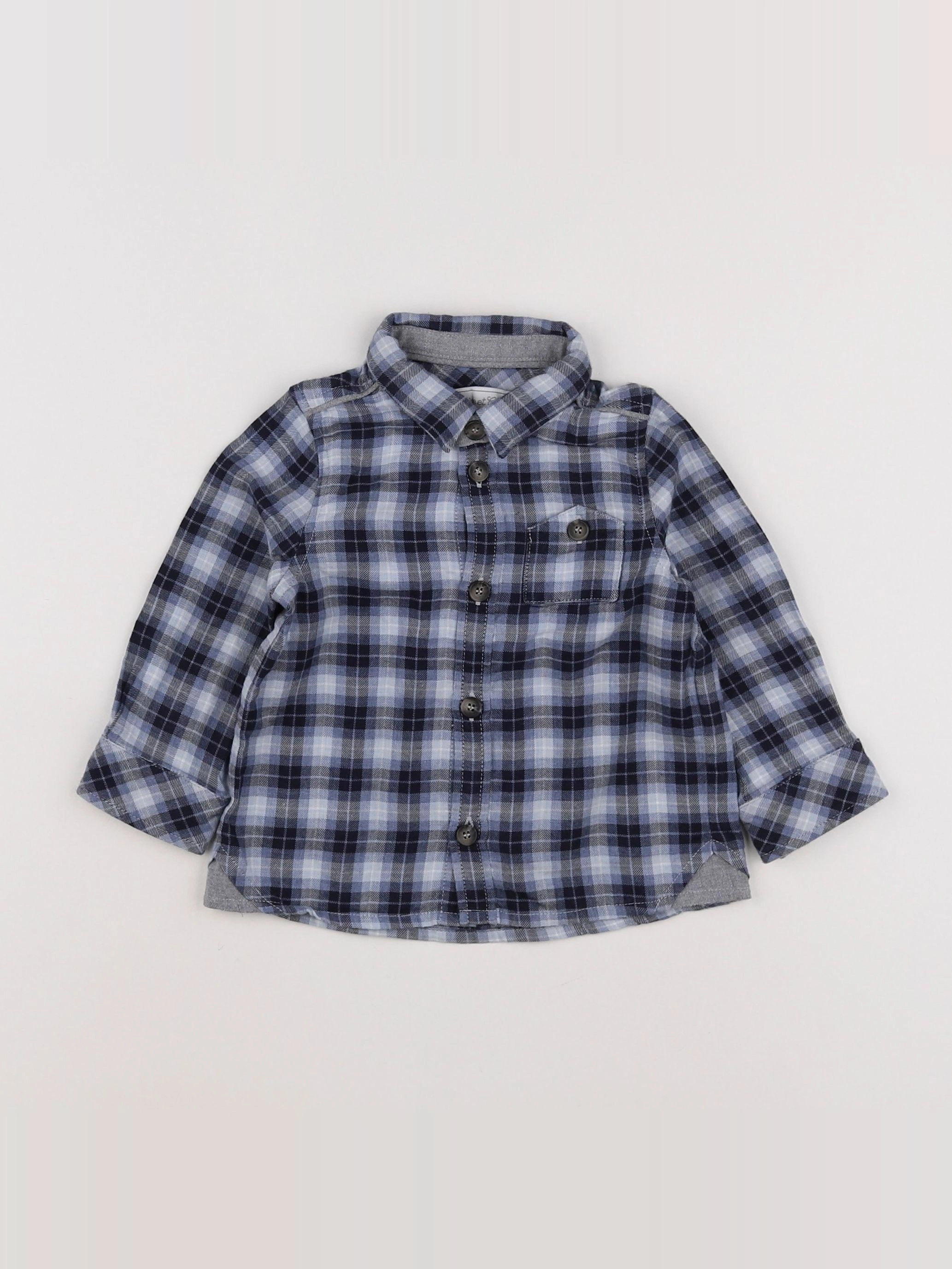 Tartine & Chocolat - chemise bleu - 12 mois
