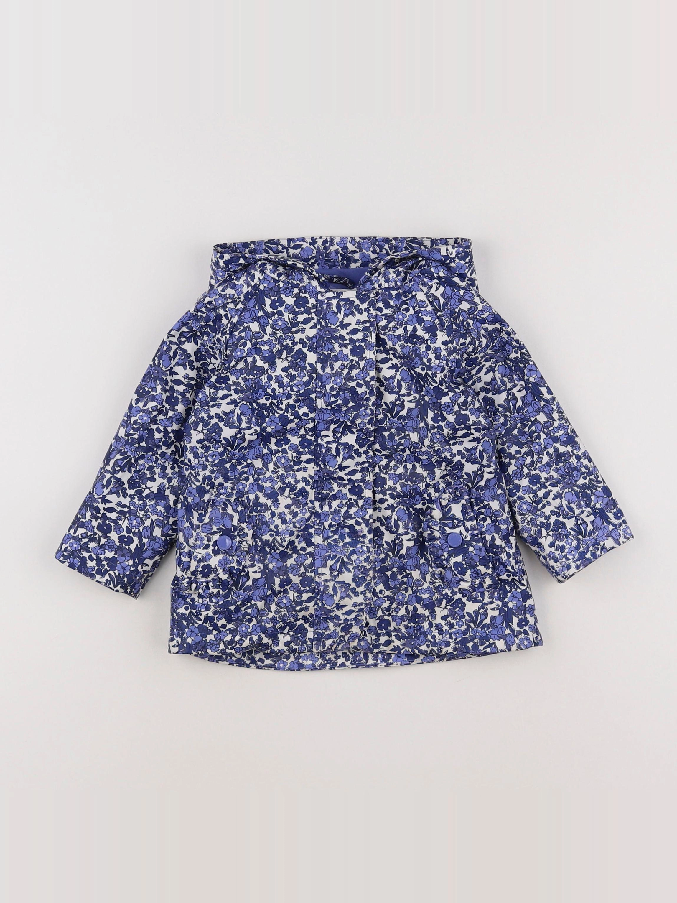 Vertbaudet - imperméable bleu, blanc - 12 mois