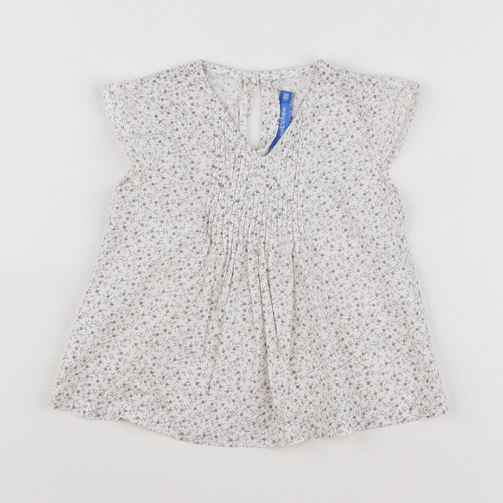 Boutchou - blouse blanc, marron - 18 mois
