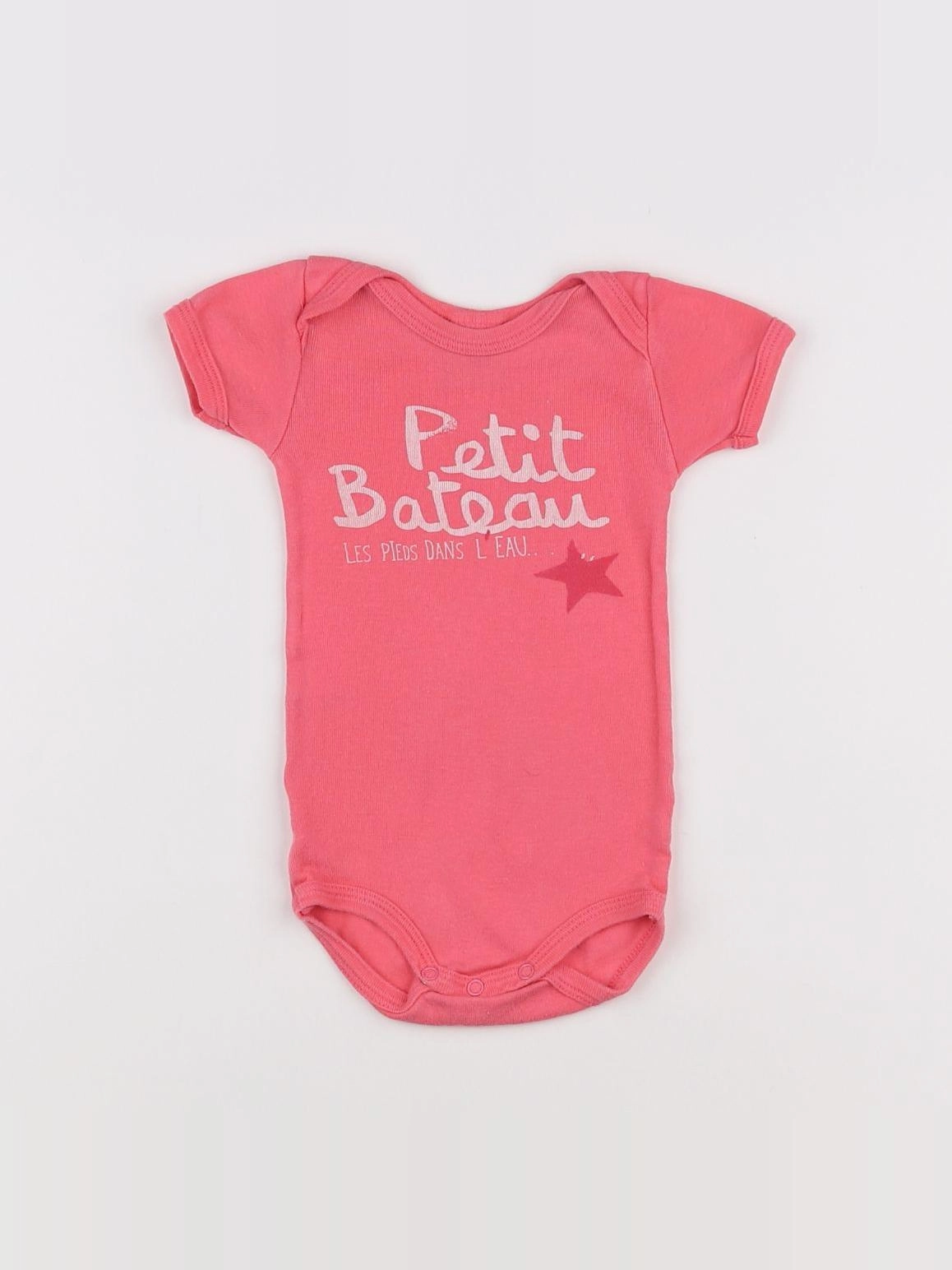 Petit Bateau - body rose - 3 mois