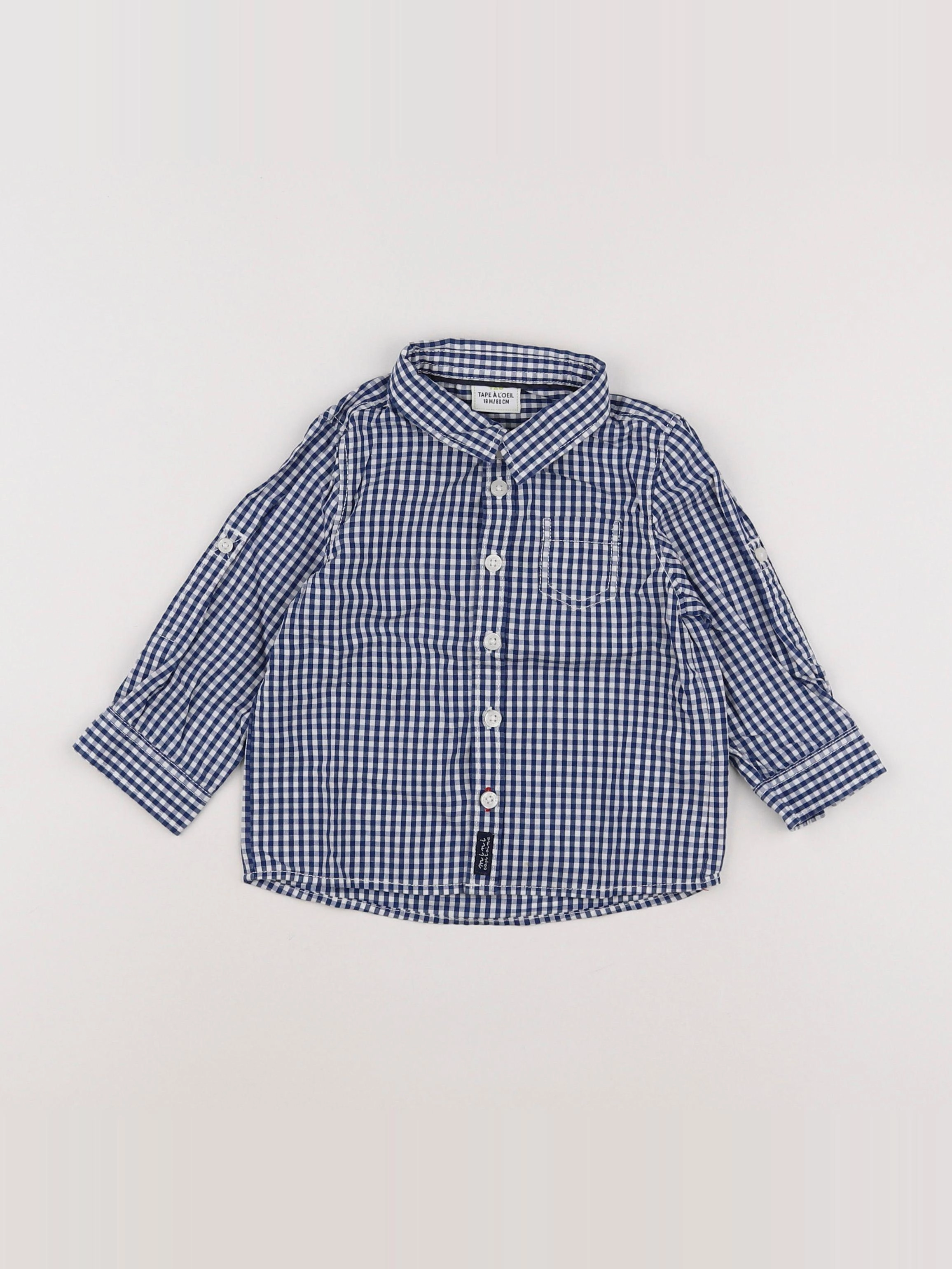 Tape à l'oeil - chemise bleu, blanc - 18 mois