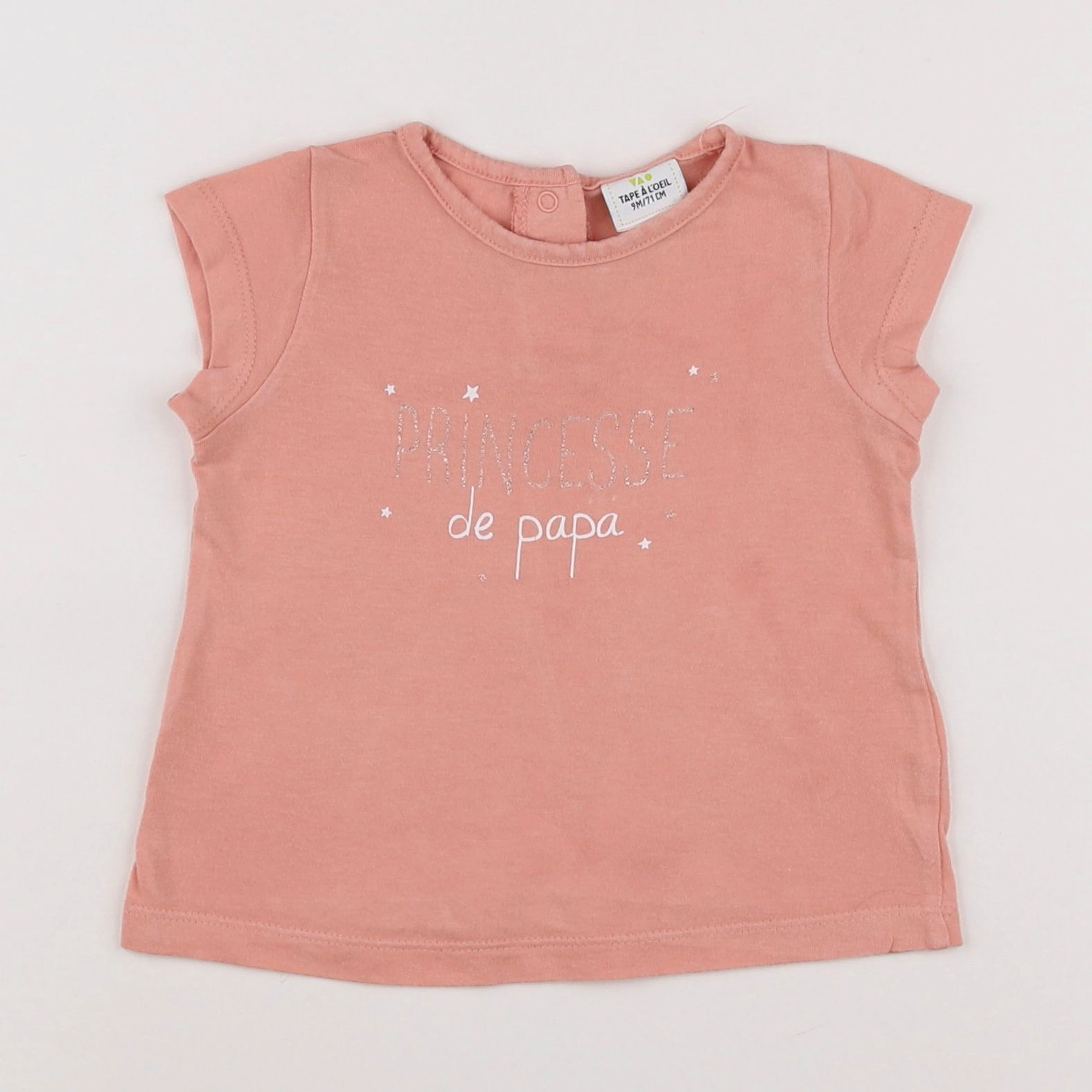 Tape à l'oeil - tee-shirt rose, or - 9 mois