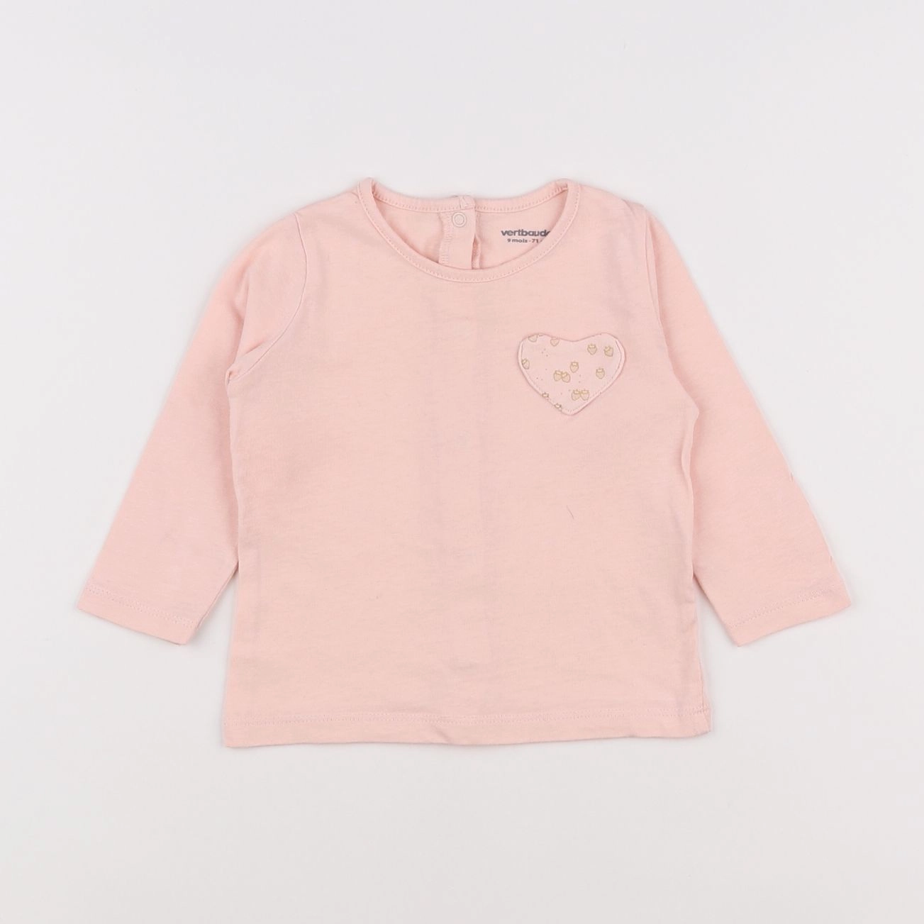 Vertbaudet - tee-shirt rose - 9 mois