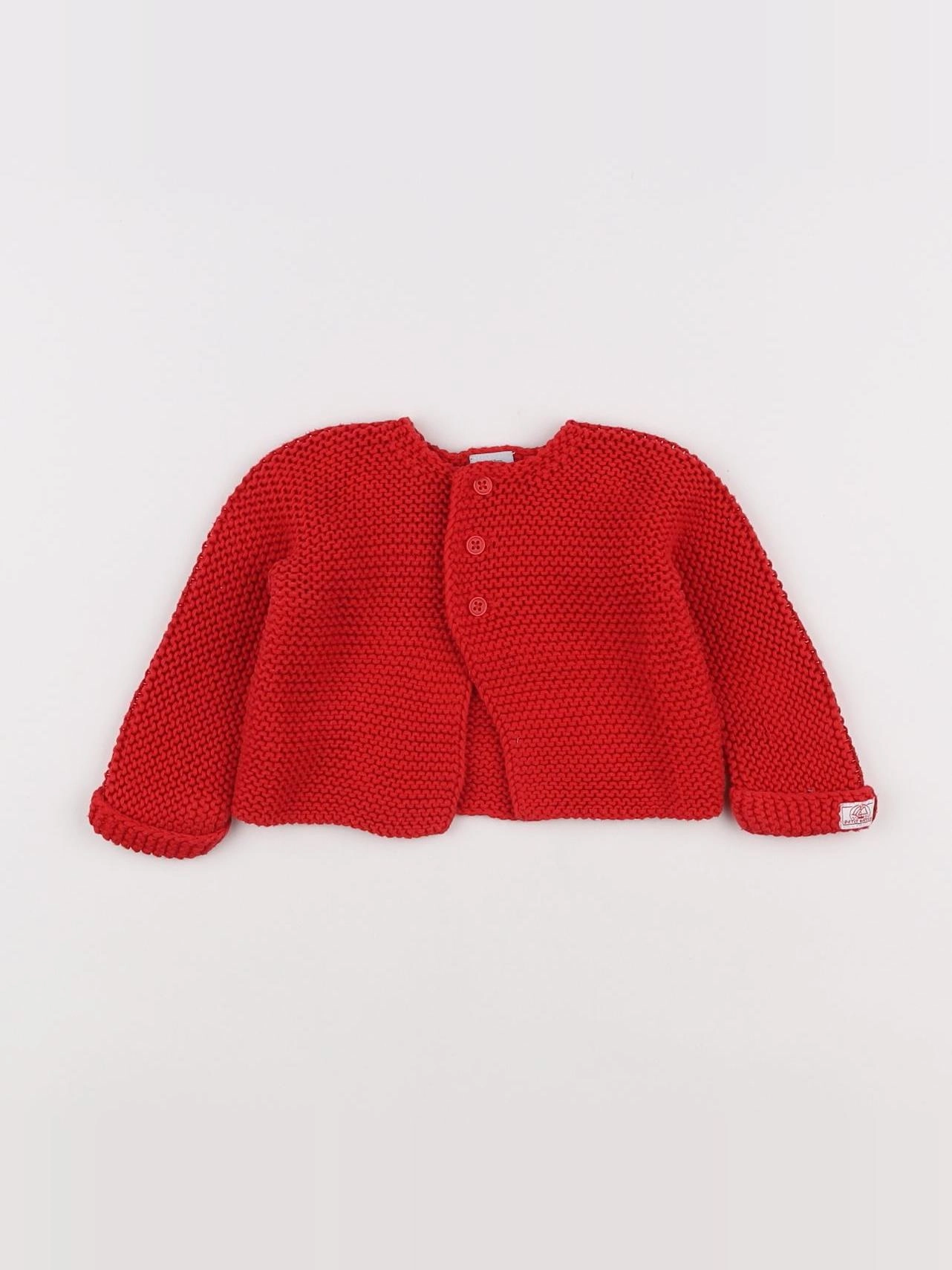 Petit Bateau - gilet rouge - 6 mois