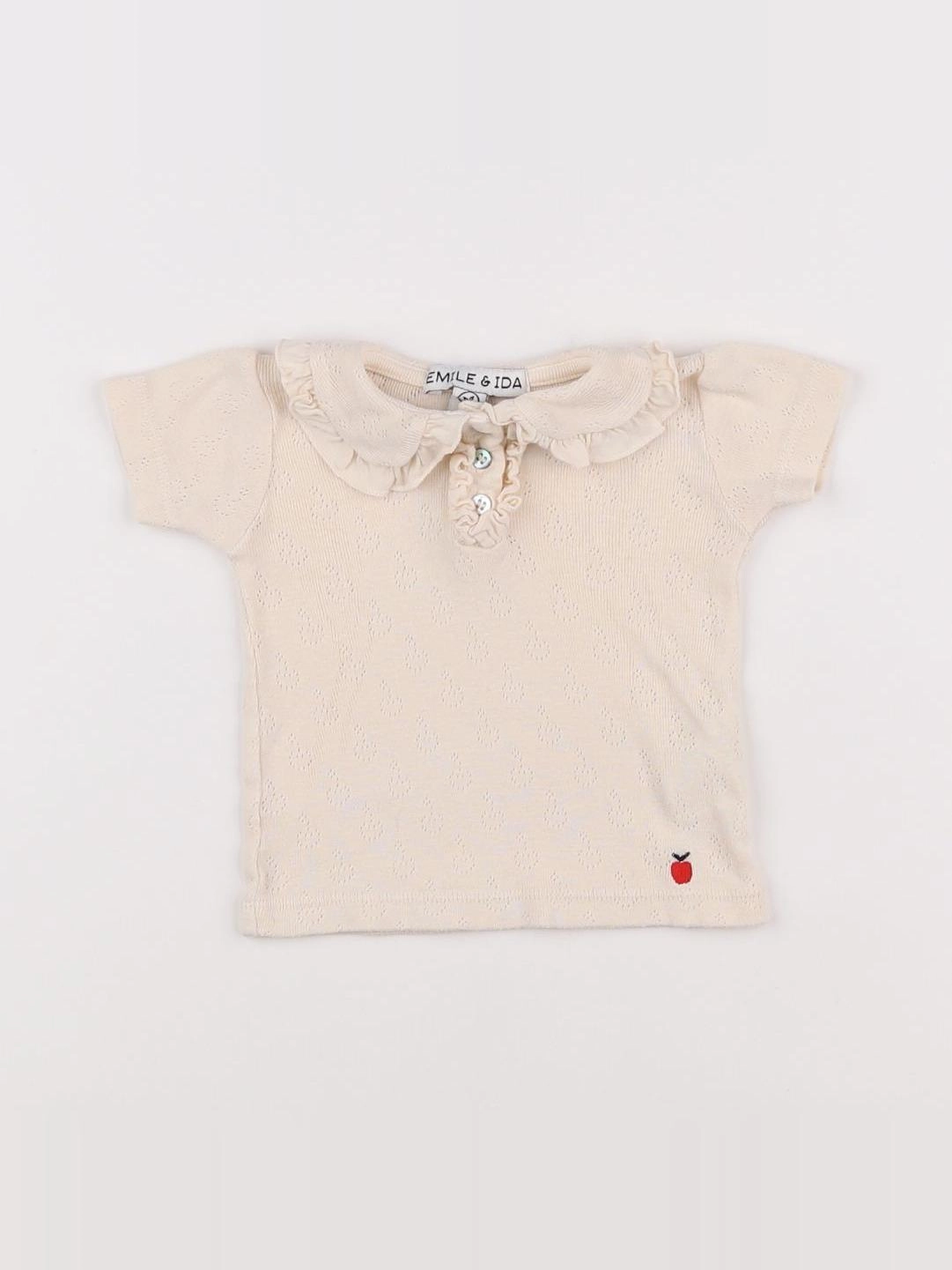 Emile et Ida - tee-shirt beige - 3 mois