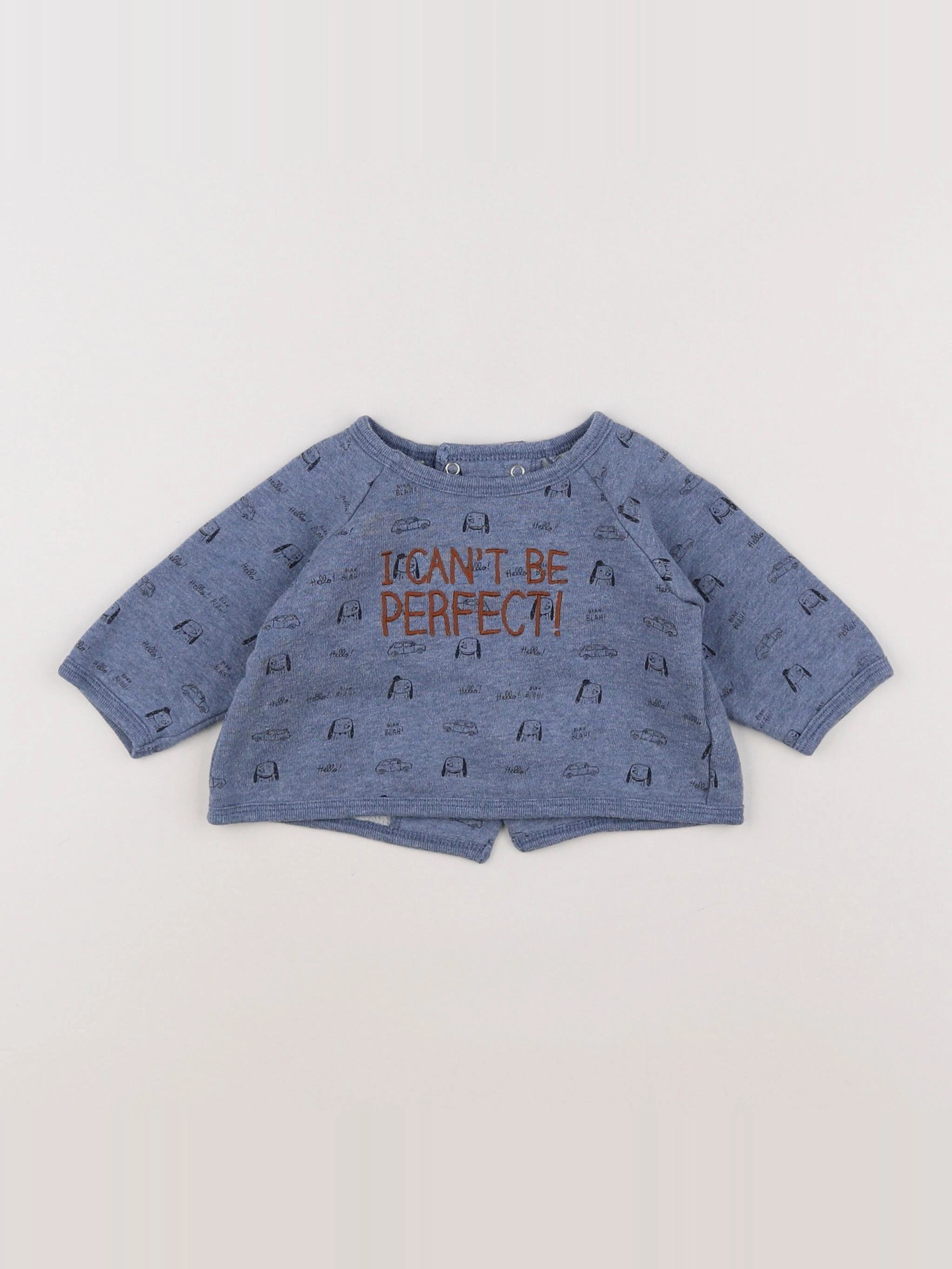 Boutchou - sweat bleu - 3 mois