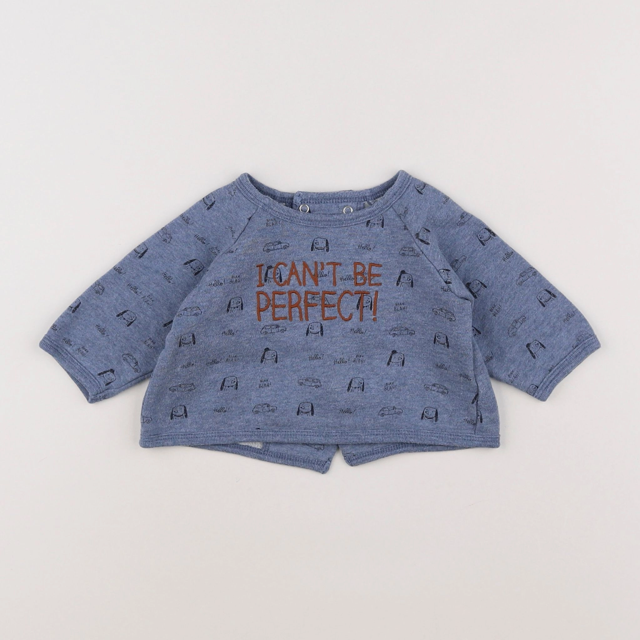 Boutchou - sweat bleu - 3 mois