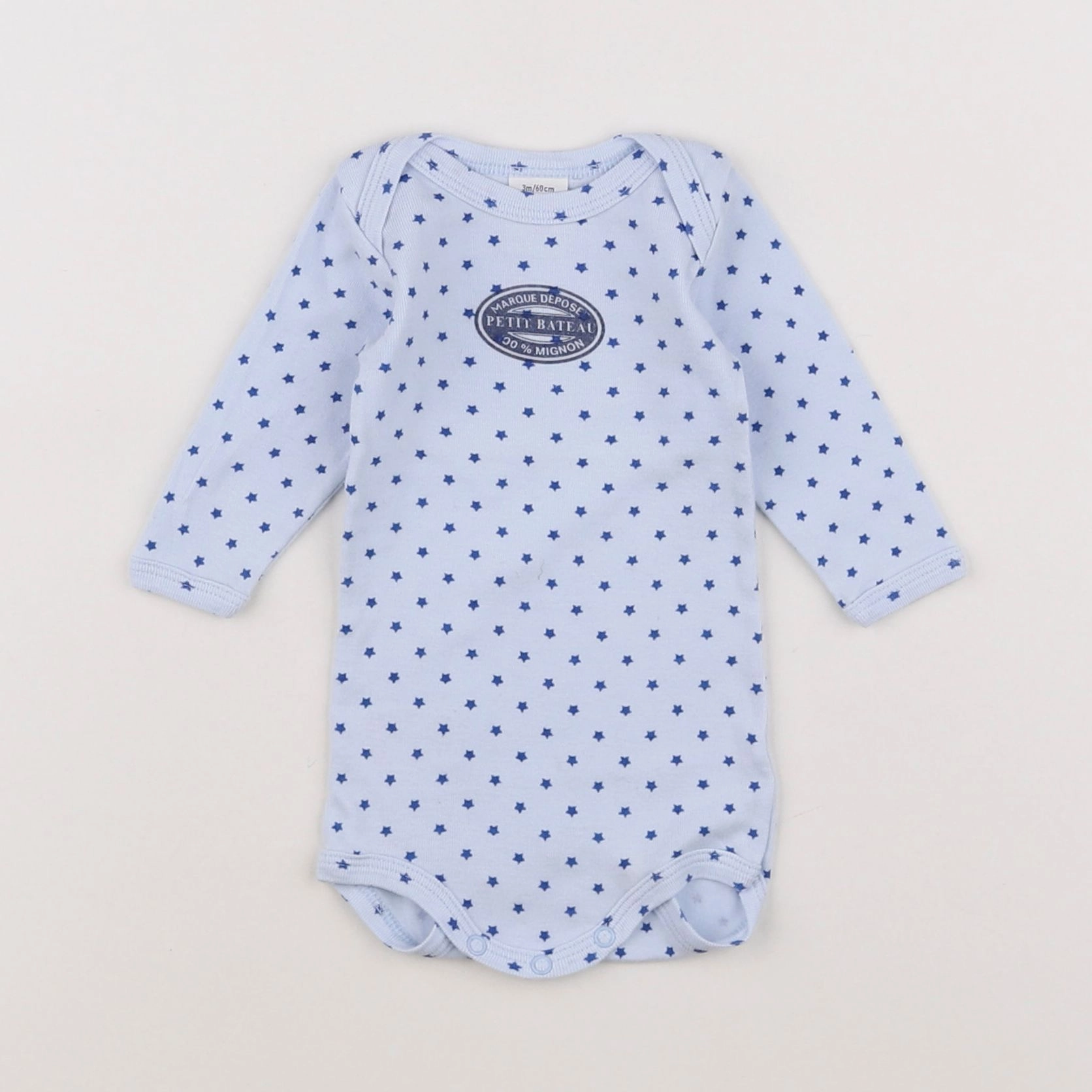 Petit Bateau - body bleu - 3 mois