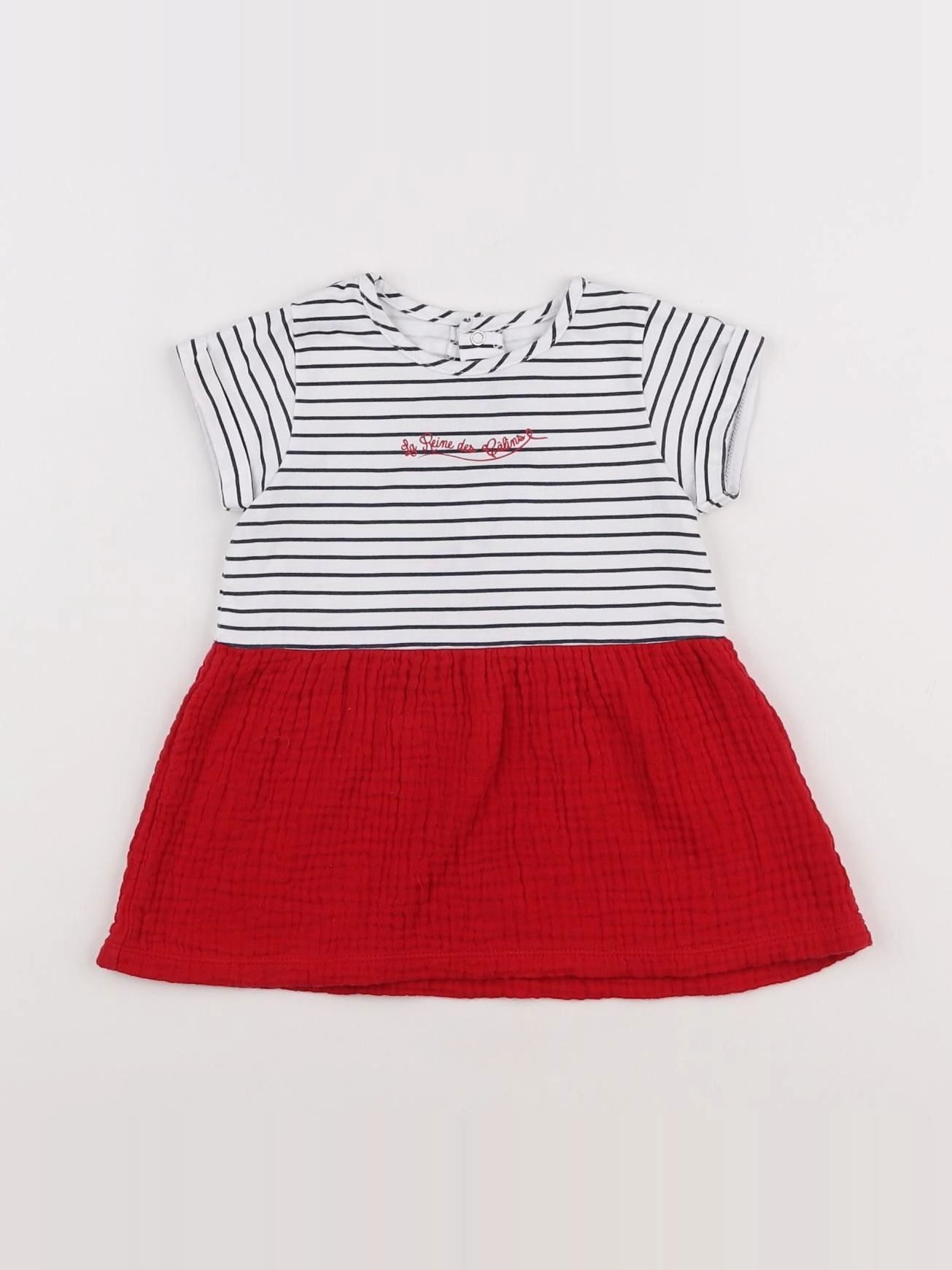 Terre de marins - robe blanc, rouge - 9 mois