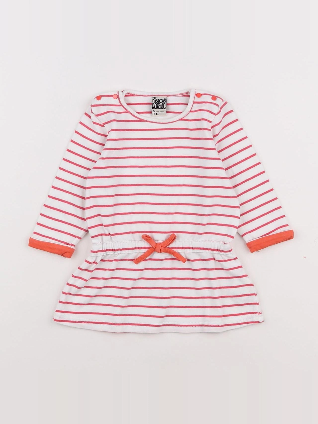 Tape à l'oeil - robe blanc, rouge - 9 mois