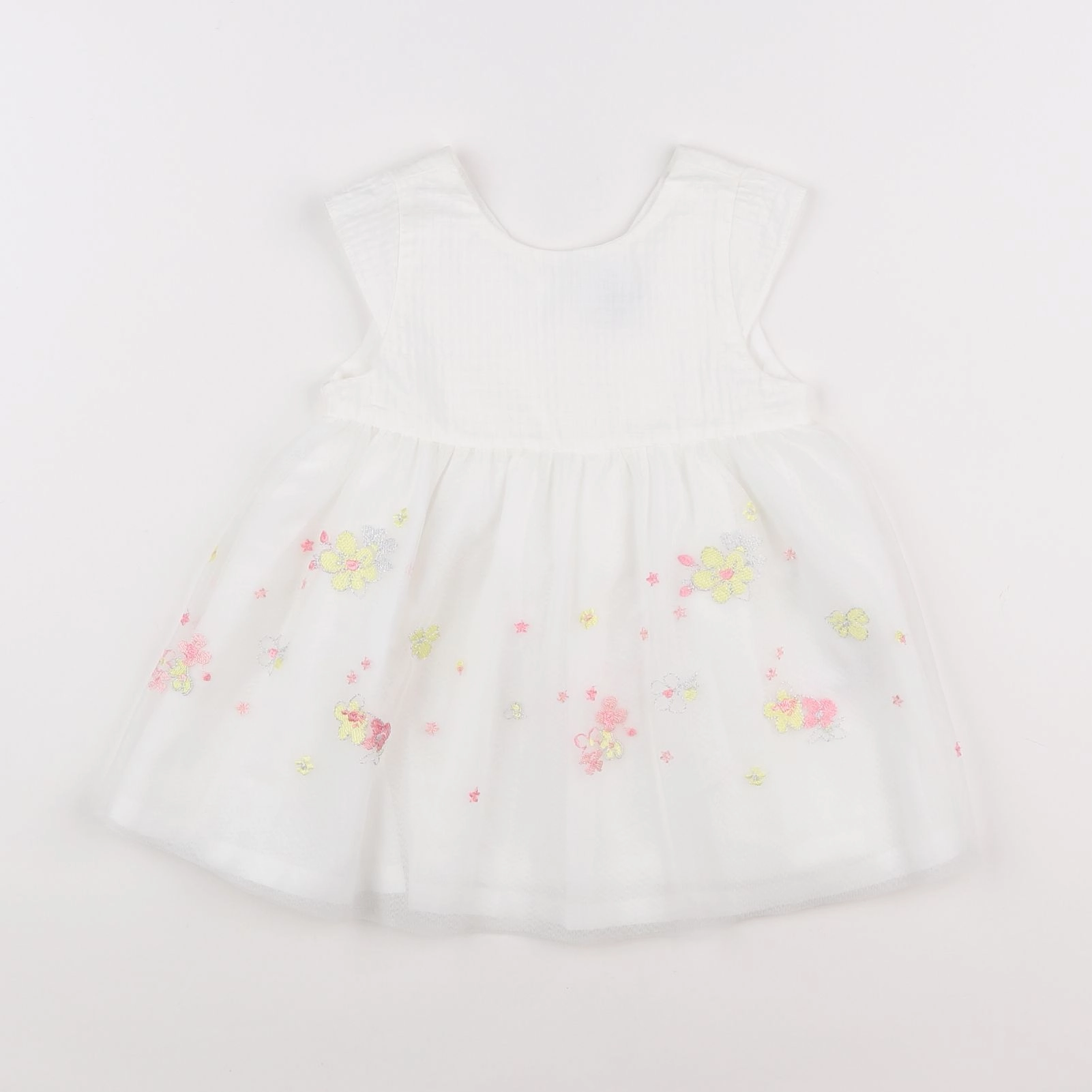 Petit Bateau - robe blanc - 12 mois