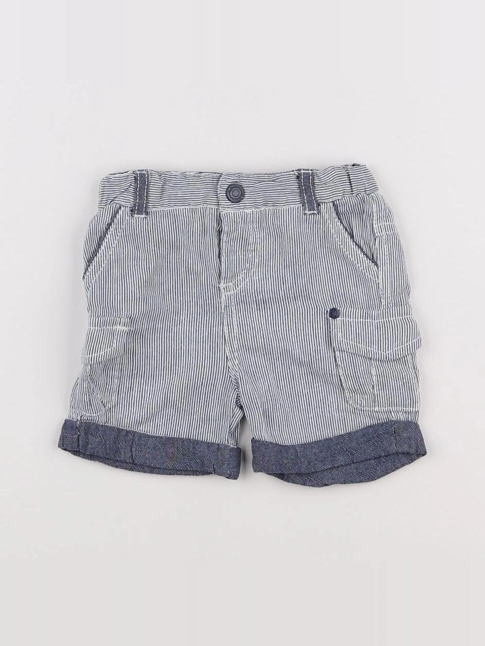 Cadet Rousselle - short blanc, bleu - 6 mois