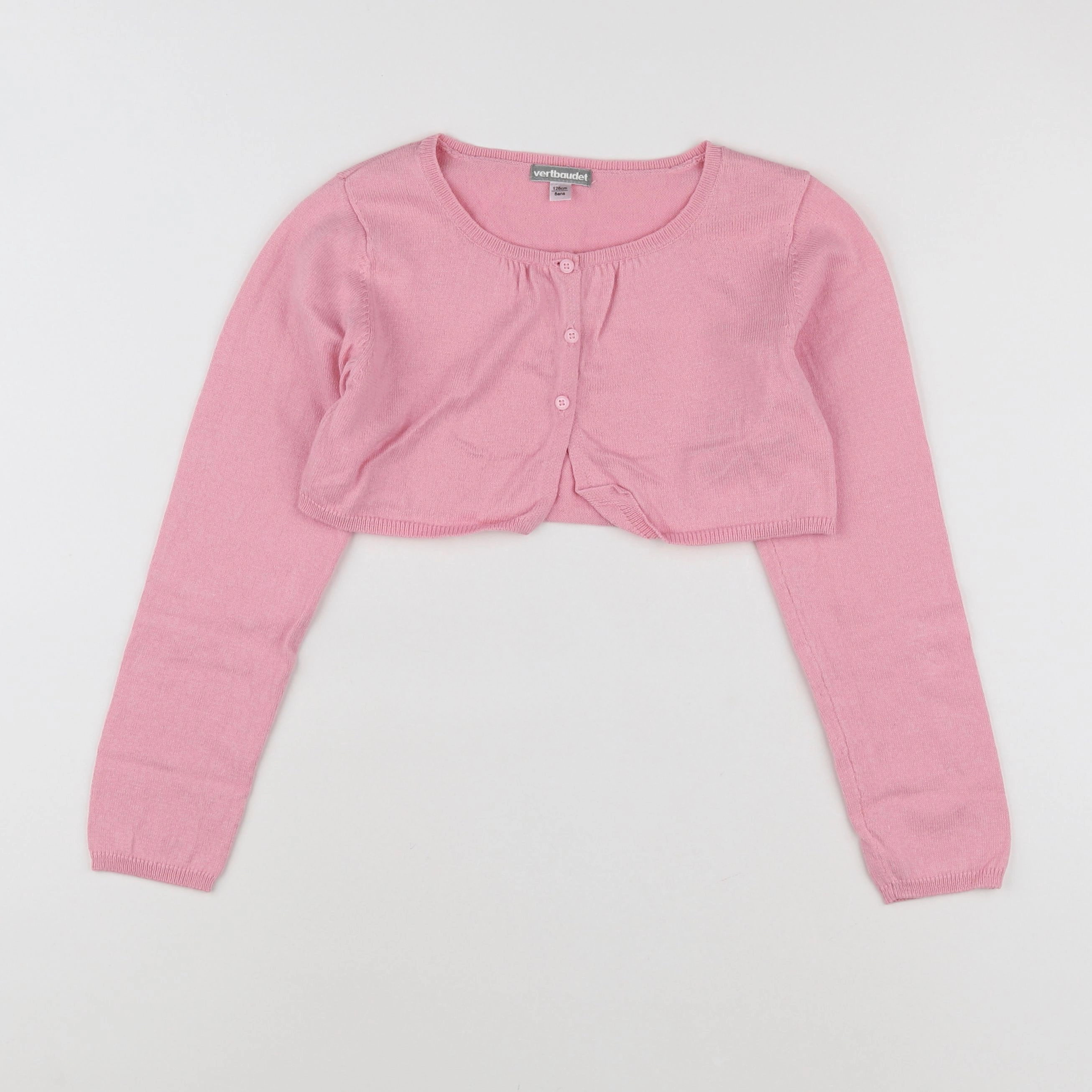 Vertbaudet - gilet rose - 8 ans