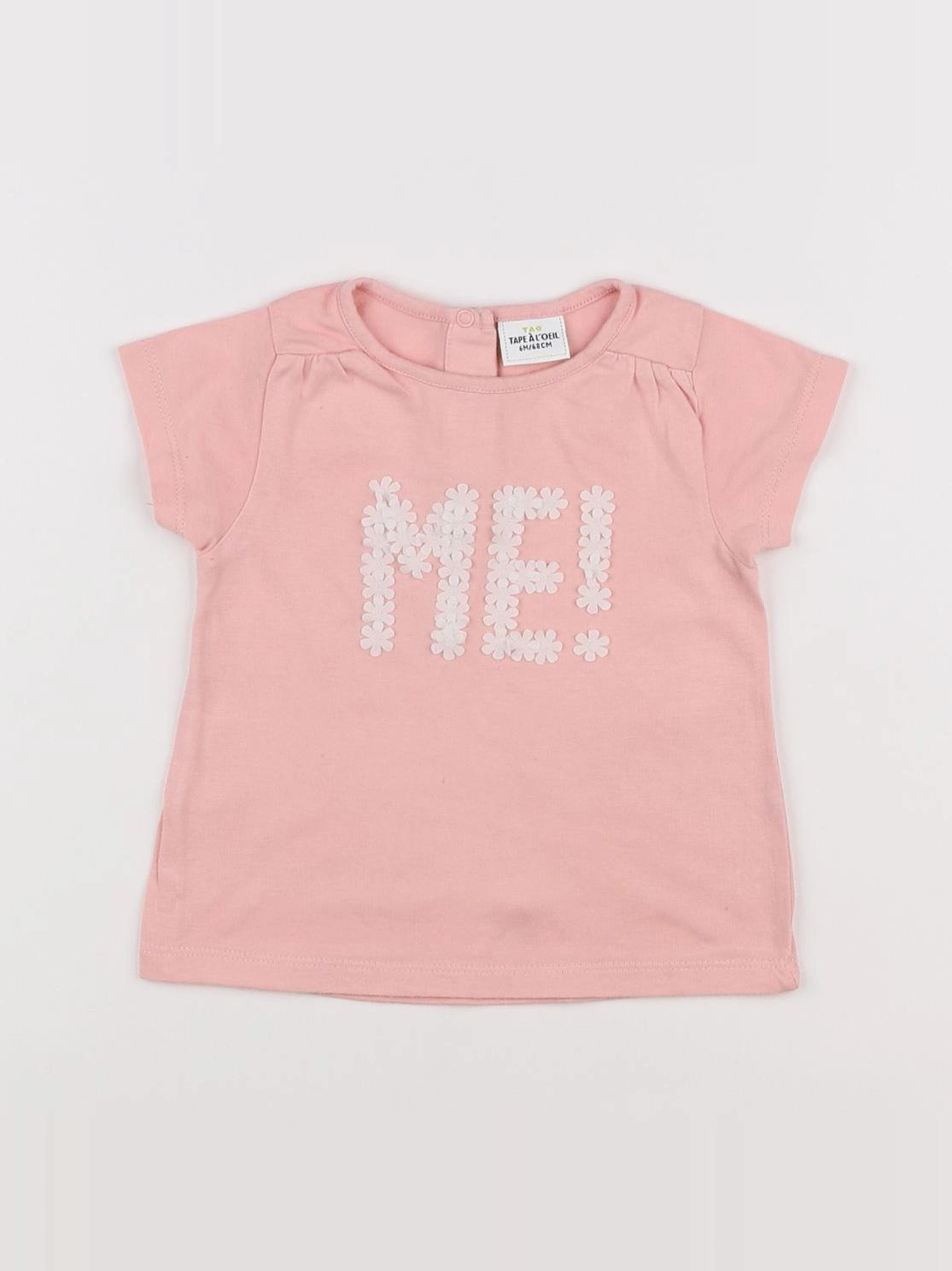 Tape à l'oeil - tee-shirt rose - 6 mois