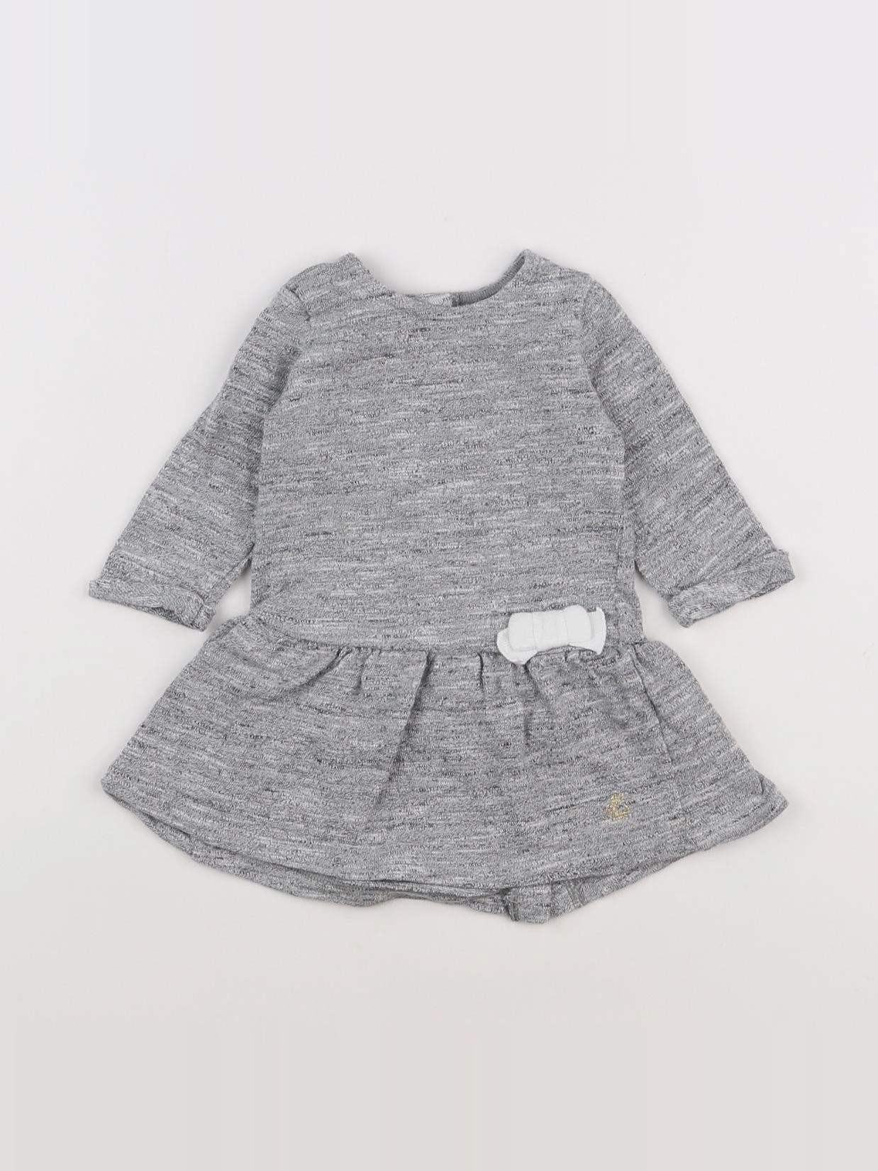 Petit Bateau - robe gris - 3 mois