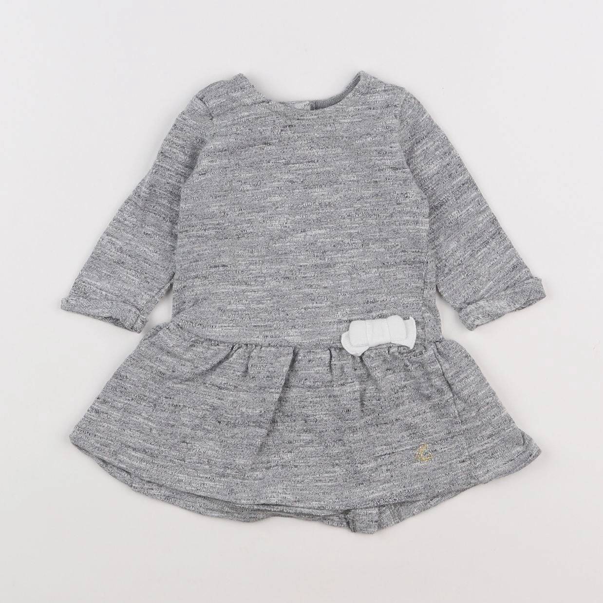 Petit Bateau - robe gris - 3 mois