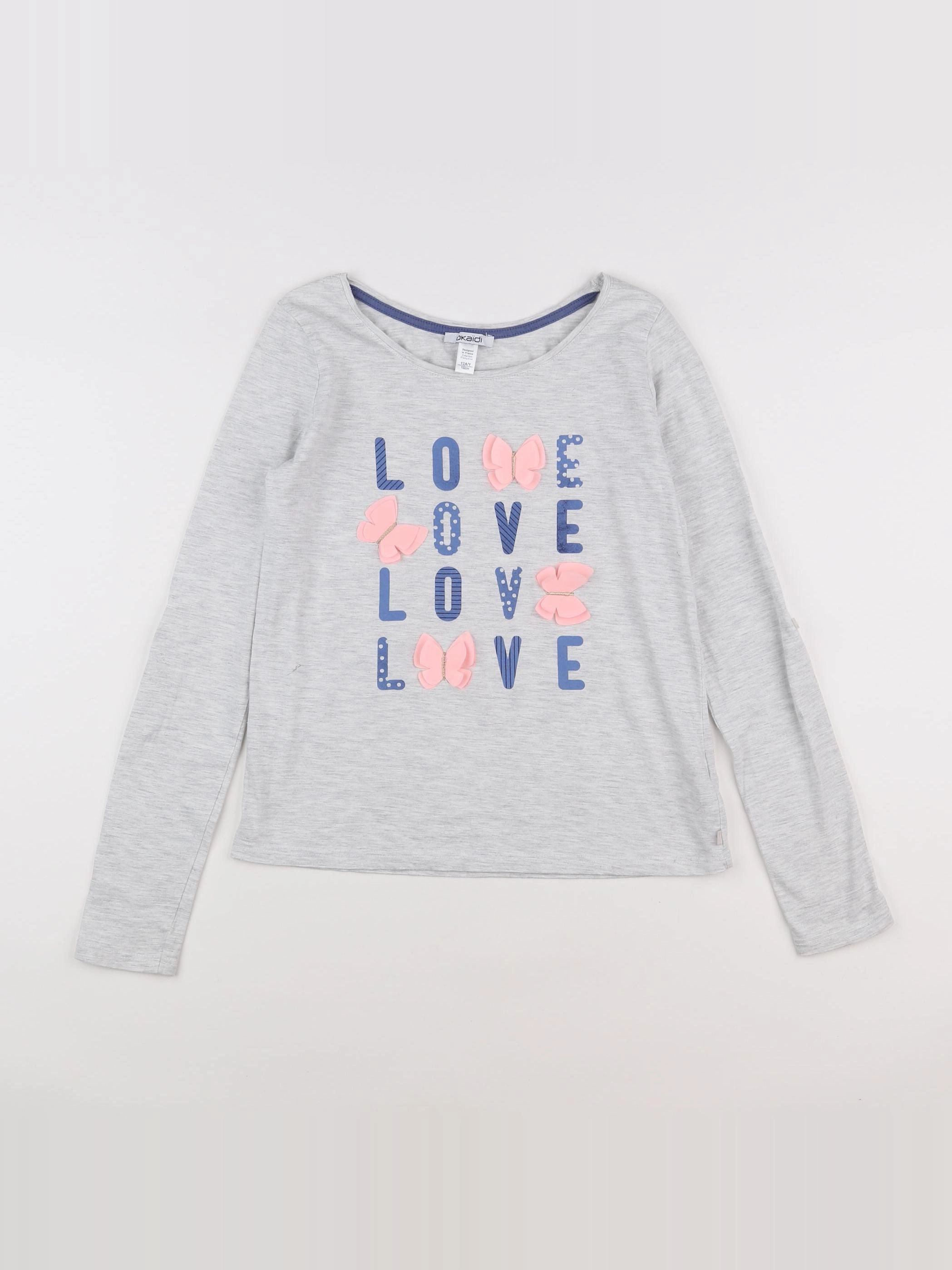 Okaidi - tee-shirt gris - 12 ans