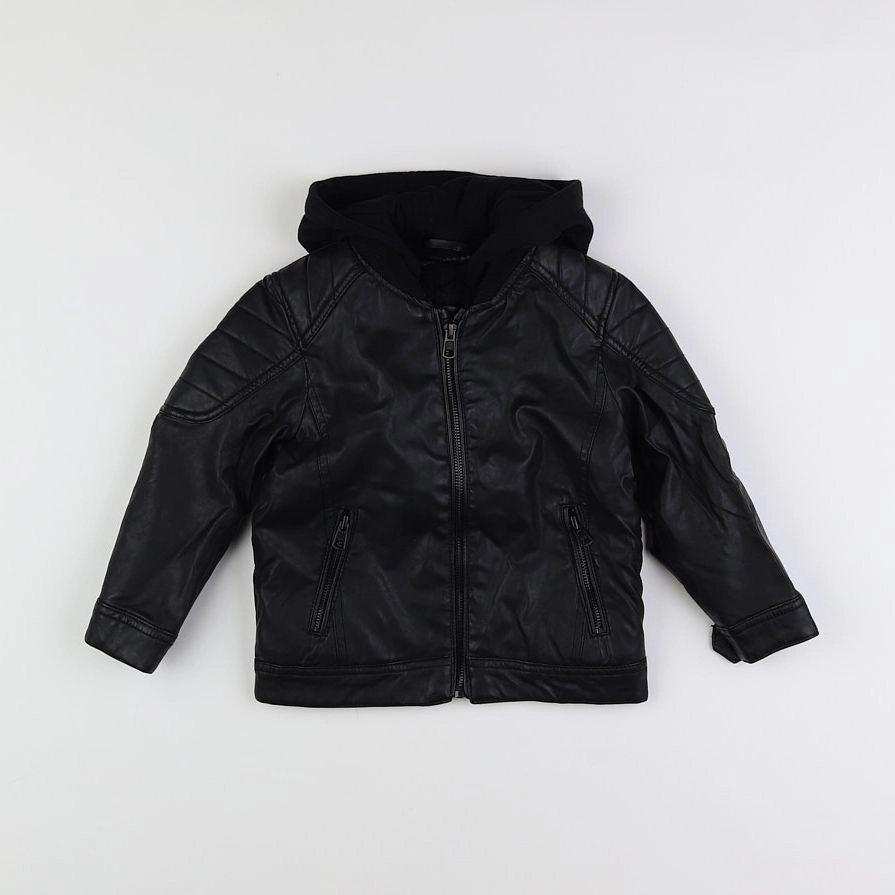 Zara - veste simili cuir noir - 4 ans