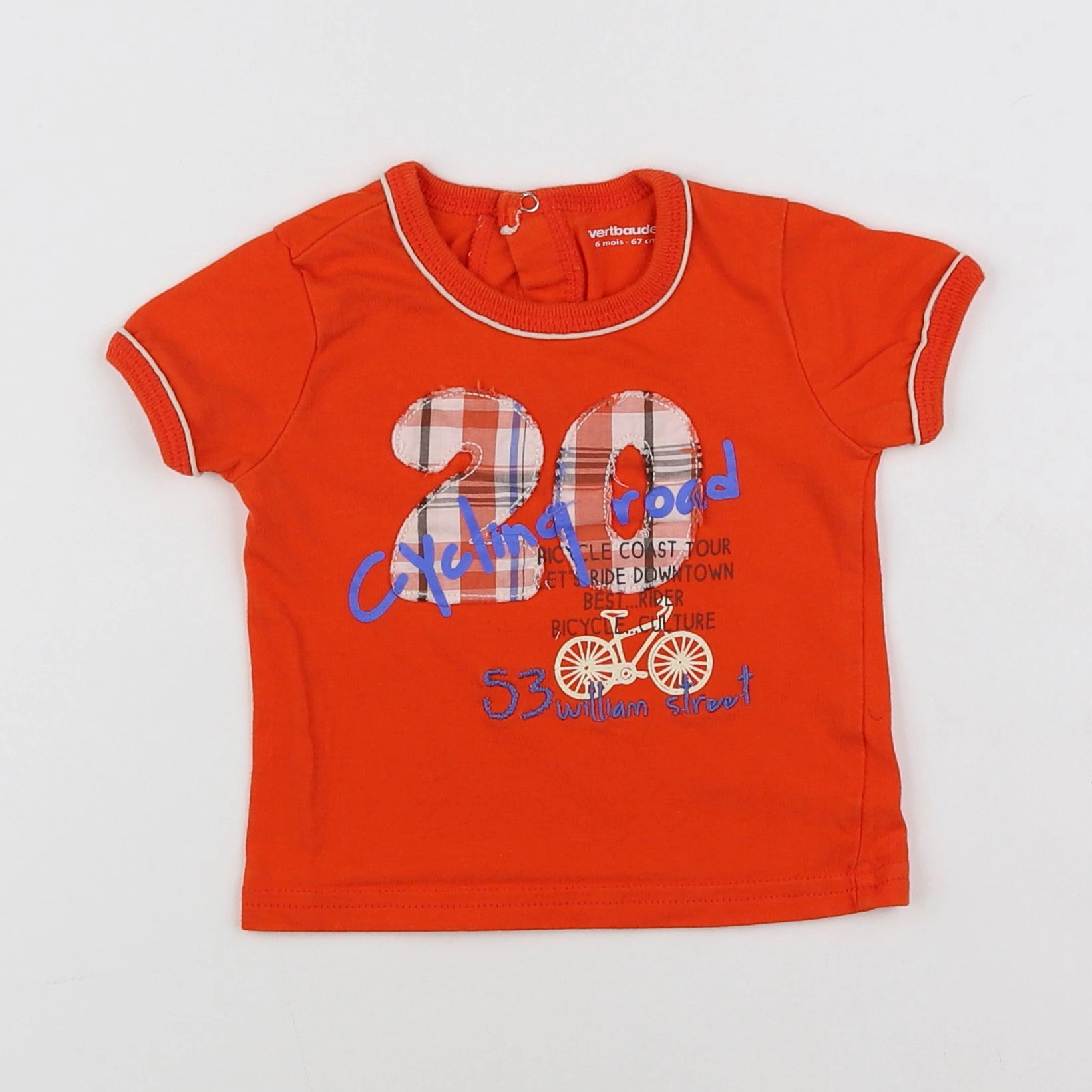 Vertbaudet - tee-shirt orange - 6 mois