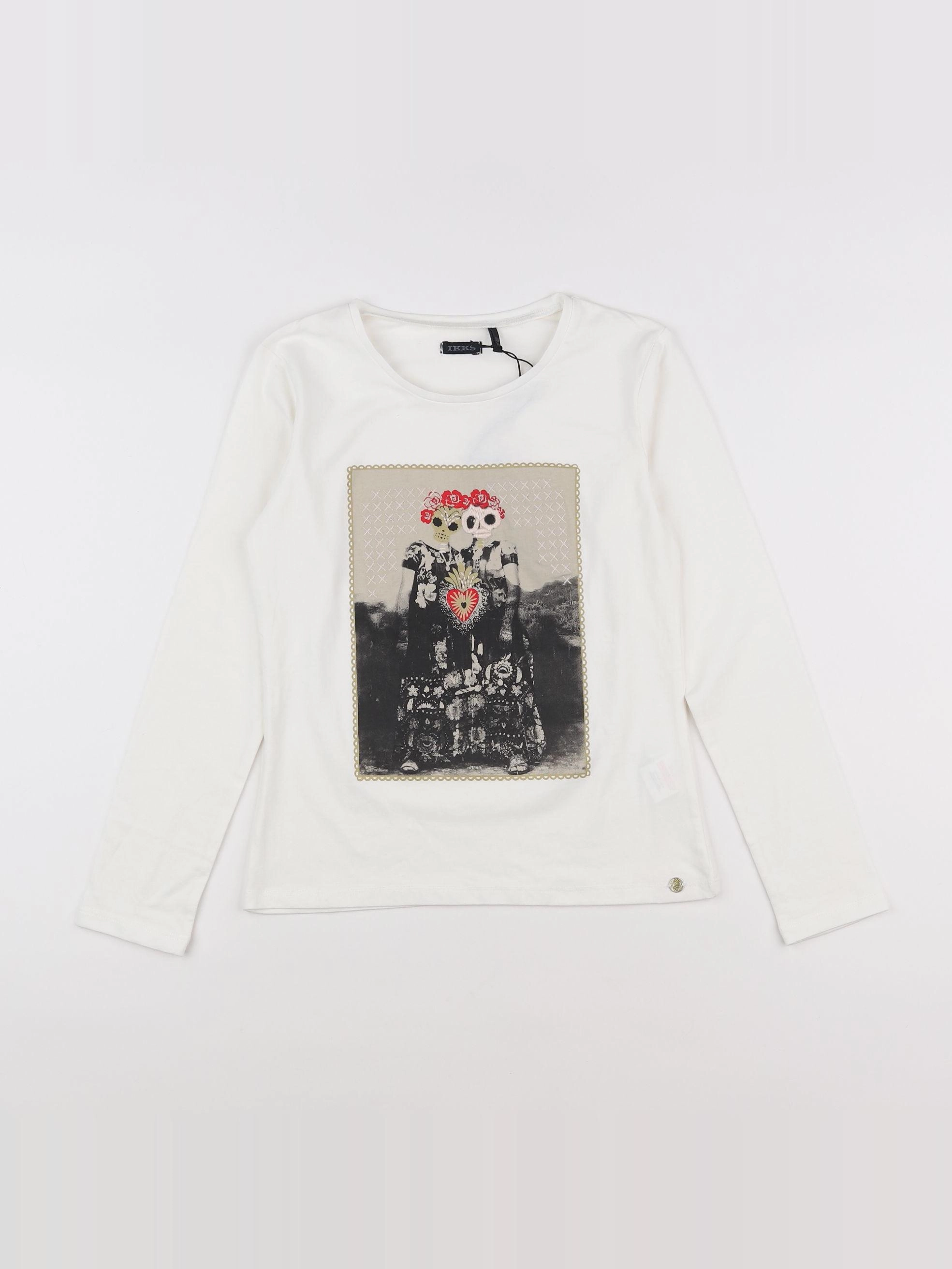 IKKS - tee-shirt blanc (état neuf) - 10 ans
