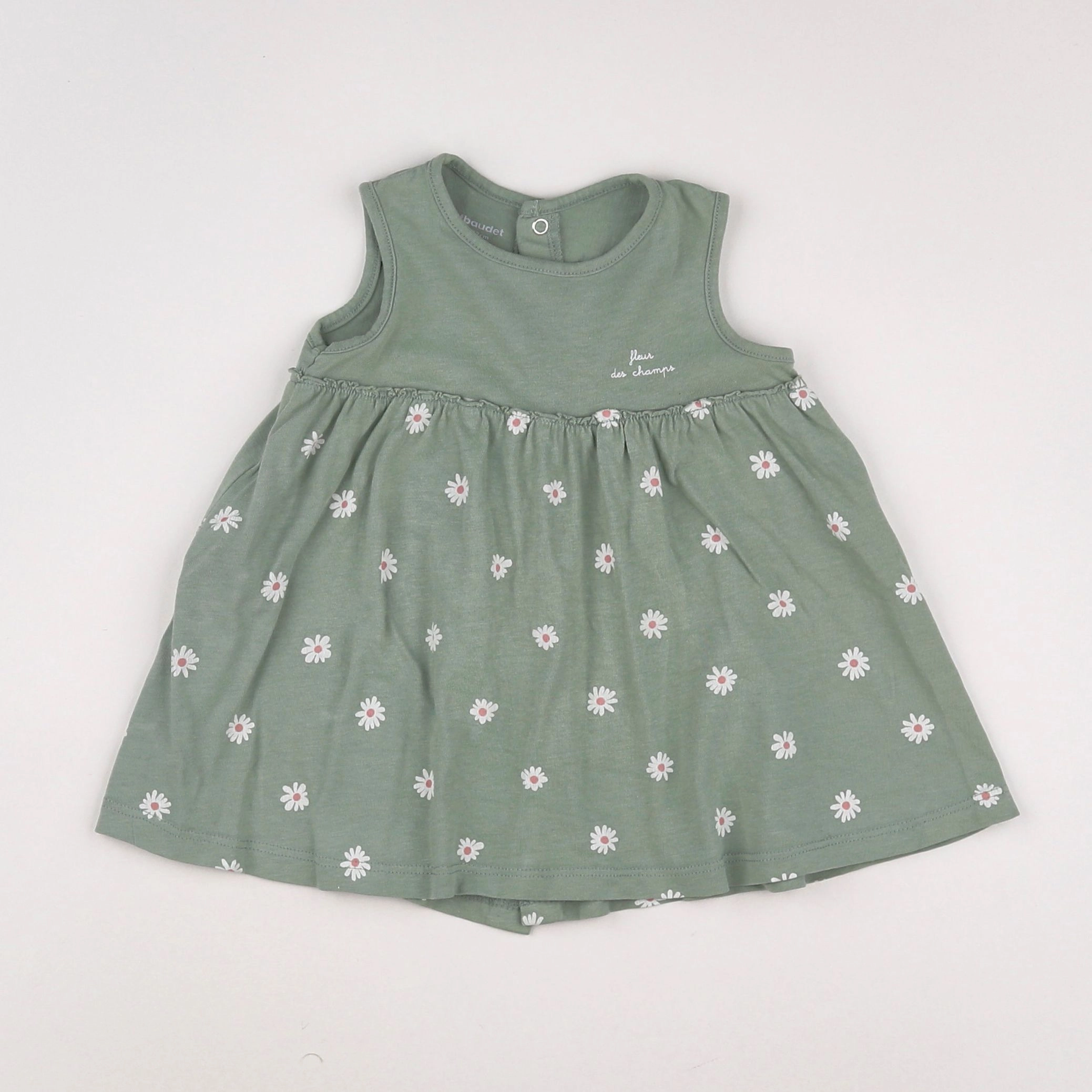 Vertbaudet - robe vert - 6 mois