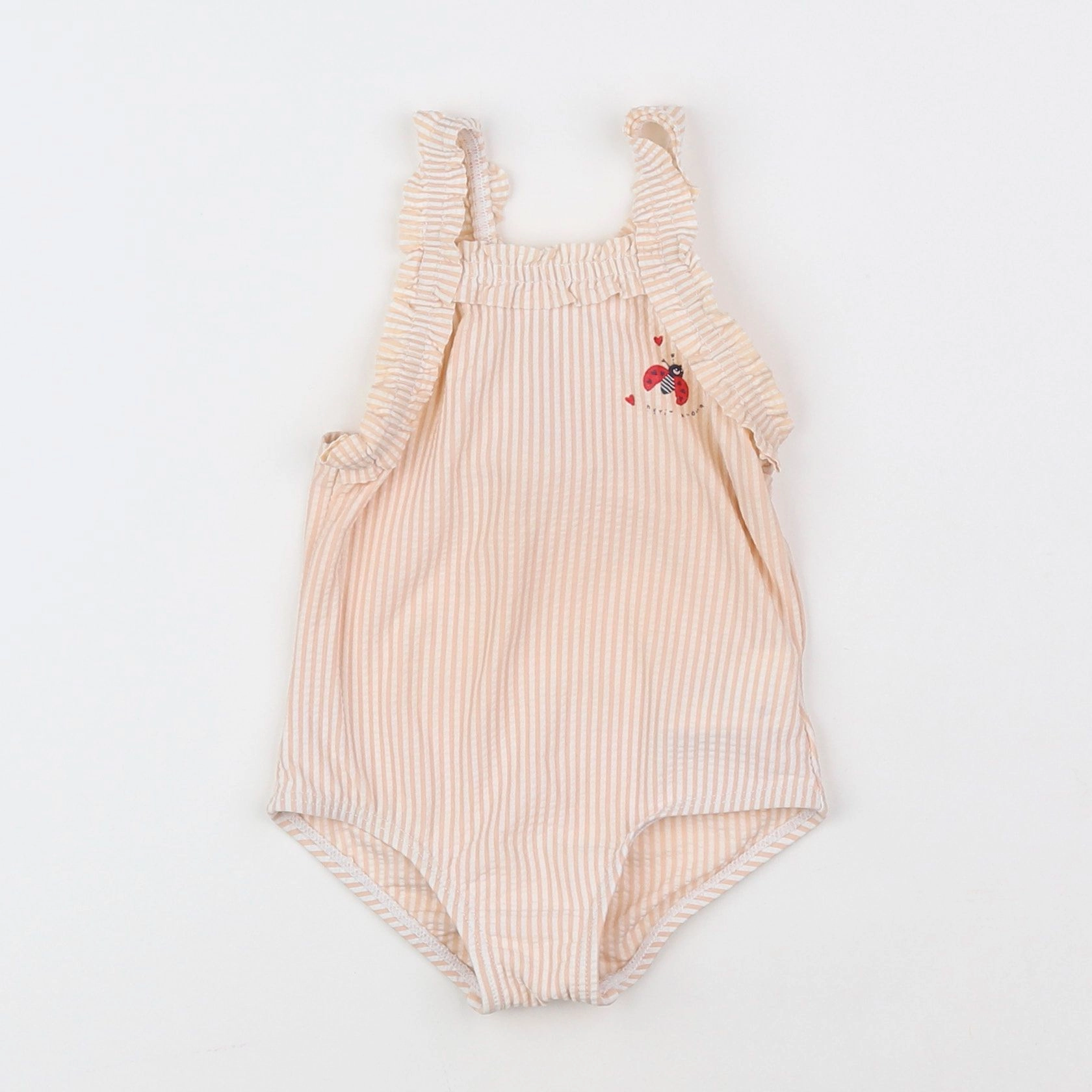 Vertbaudet - maillot de bain rose, beige - 3 mois