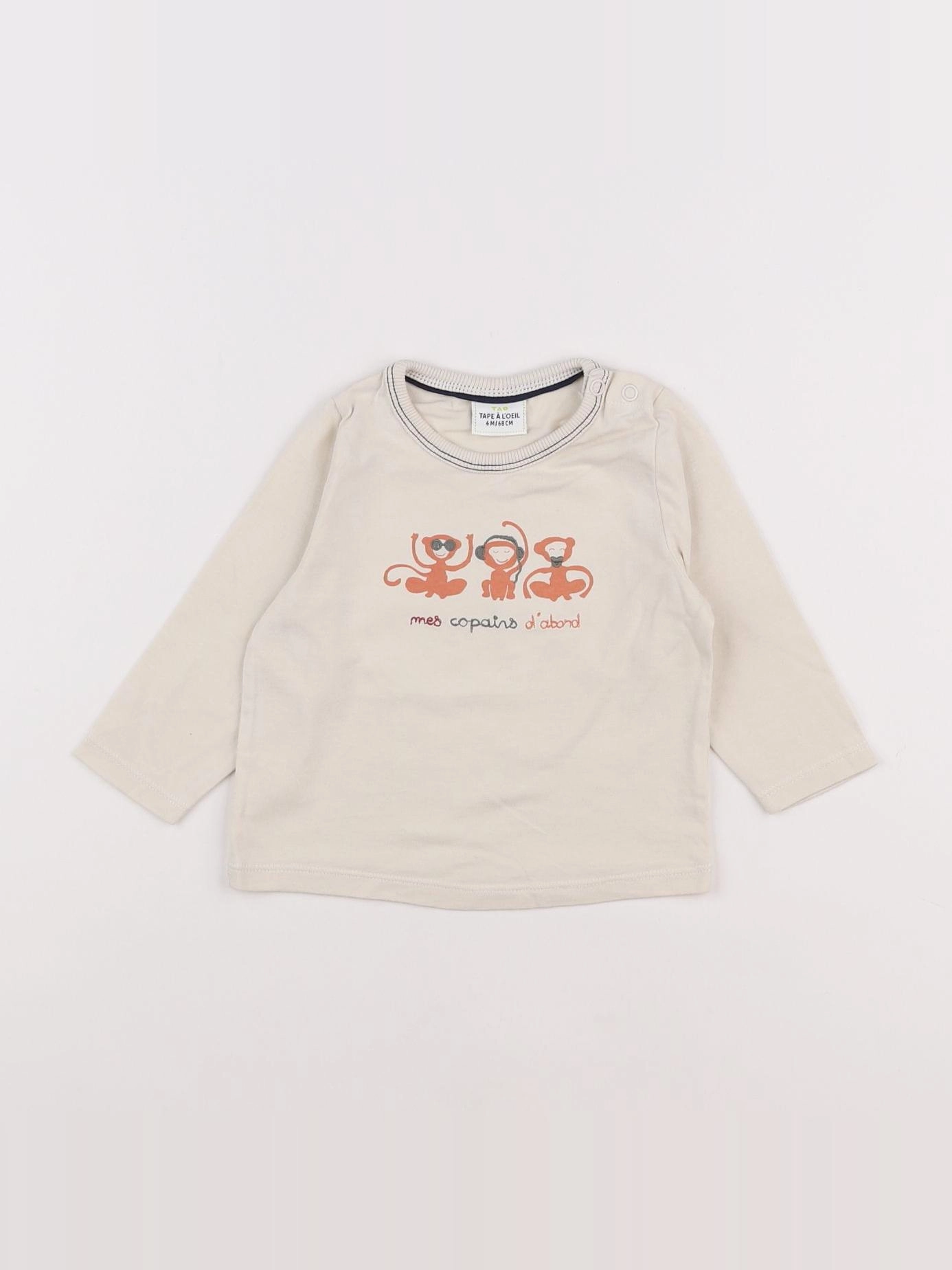 Tape à l'oeil - tee-shirt beige - 6 mois