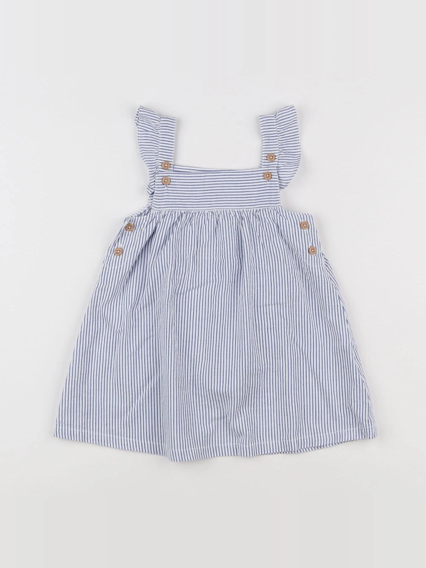 Boutchou - robe blanc, bleu - 9 mois