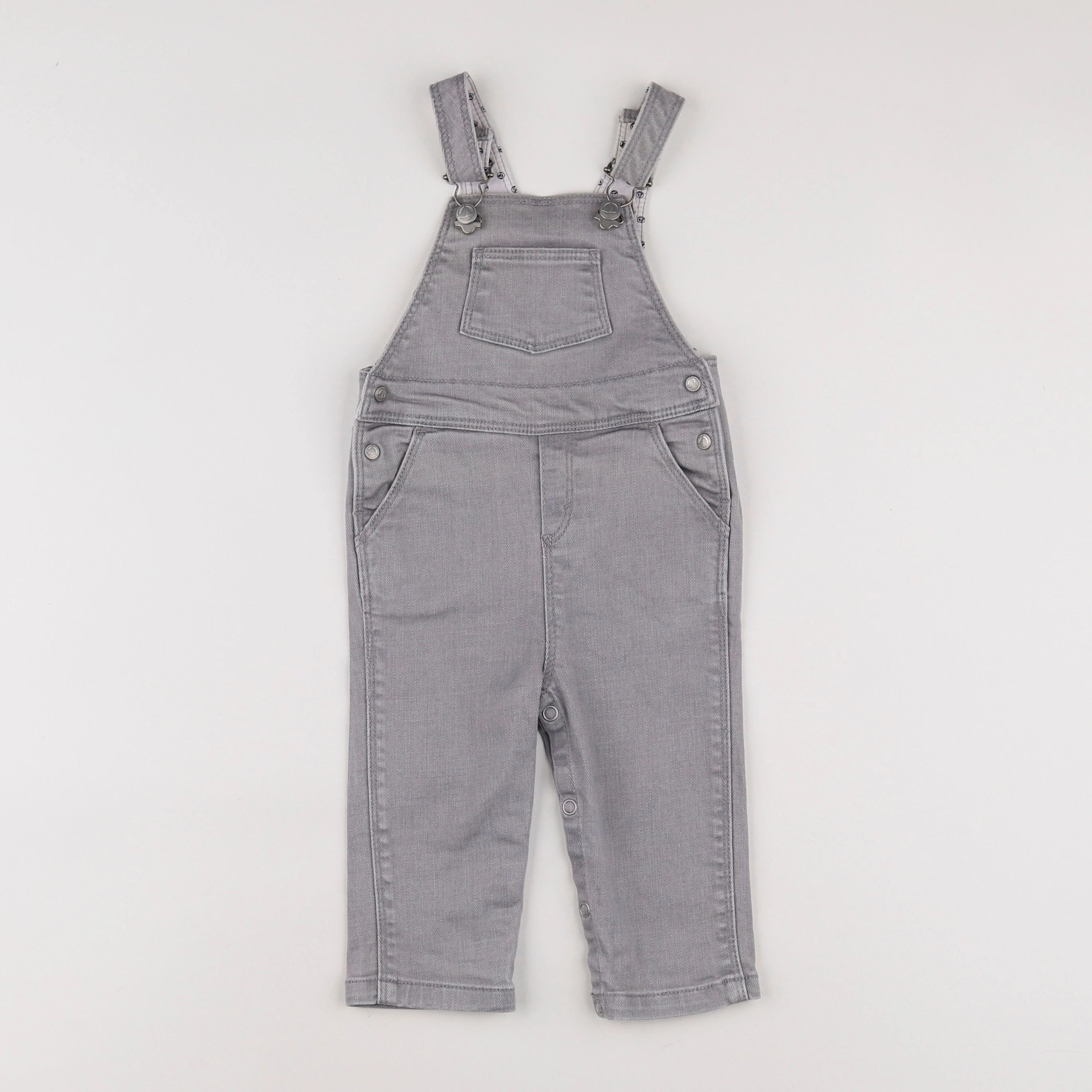 Petit Bateau - salopette gris - 6 mois