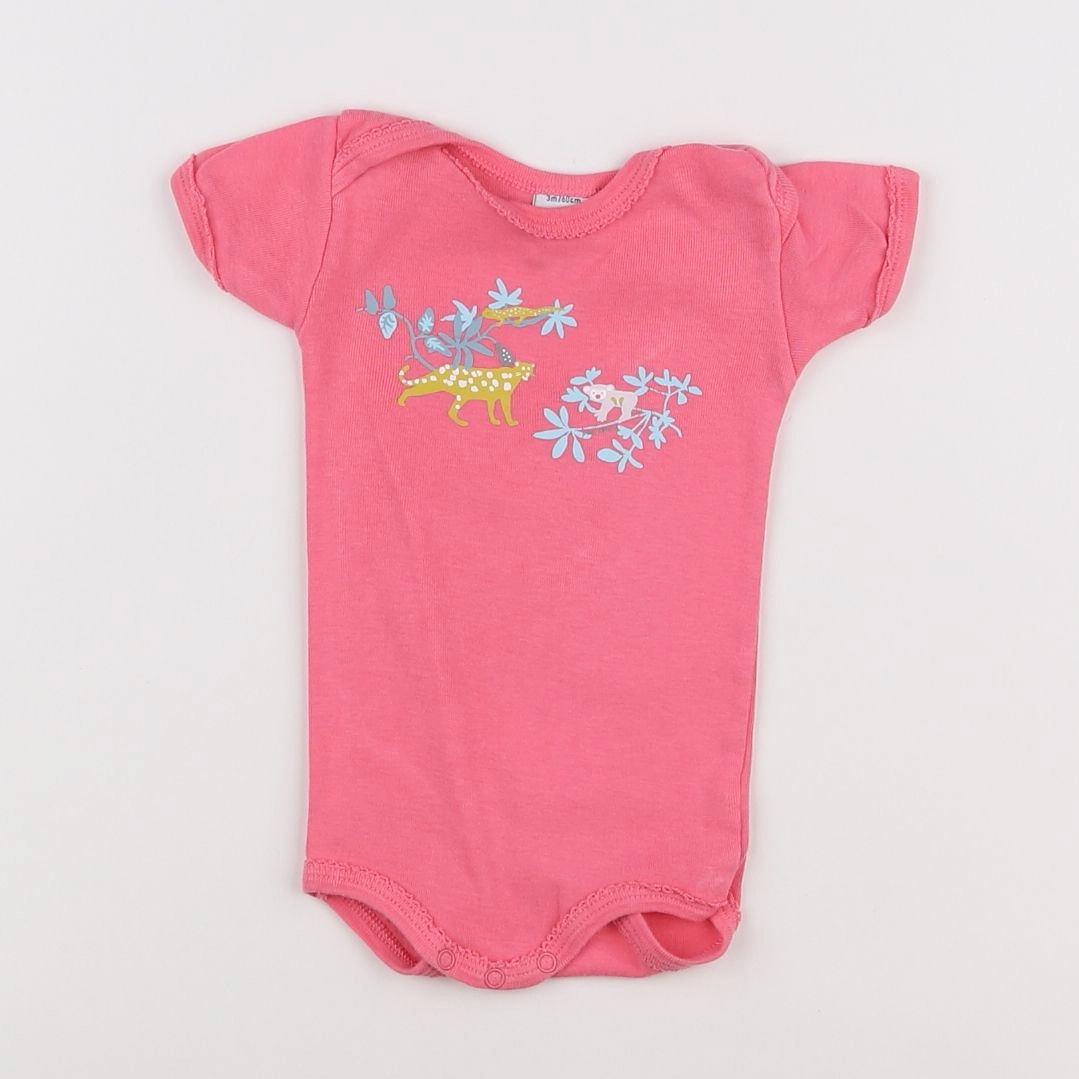 Petit Bateau - body rose - 3 mois