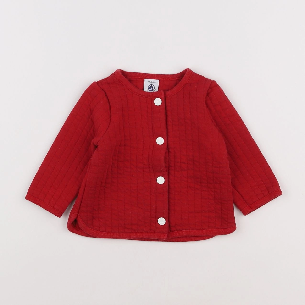 Petit Bateau - sweat rouge - 6 mois